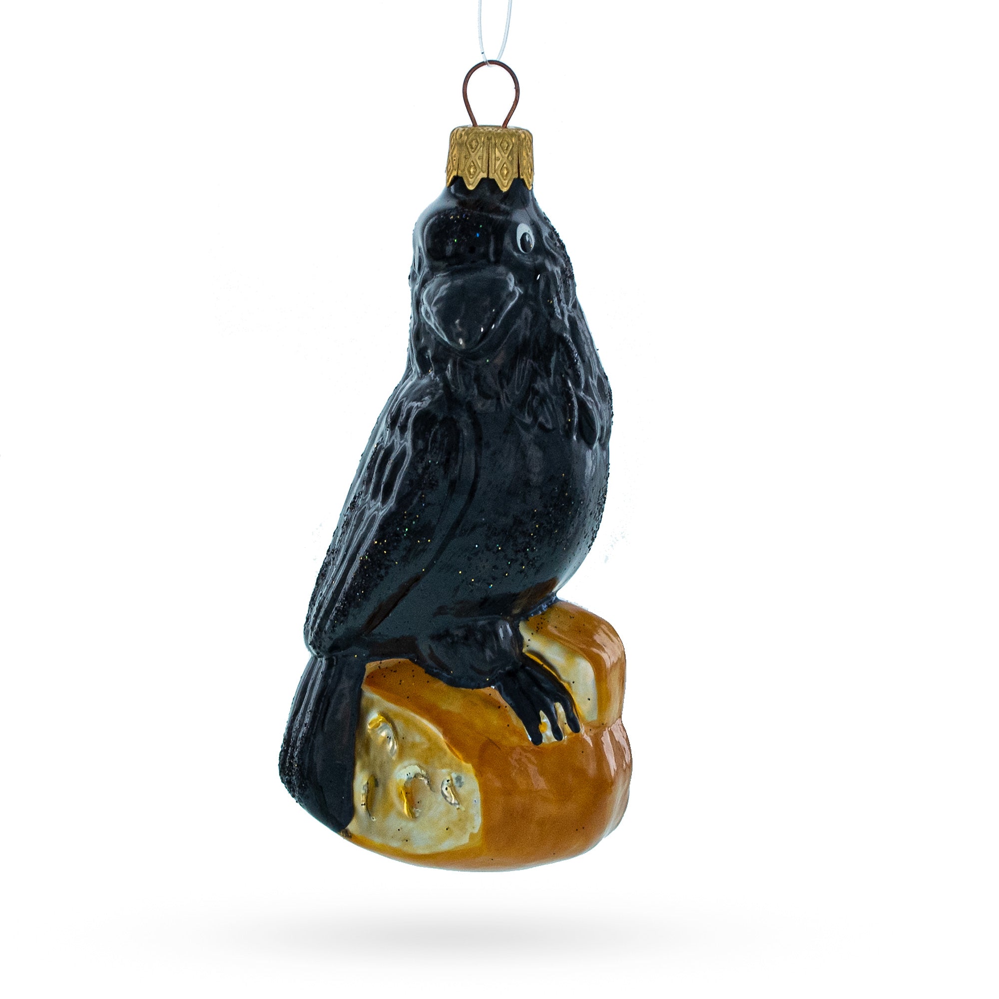 Black Crow Glass Christmas Ornament