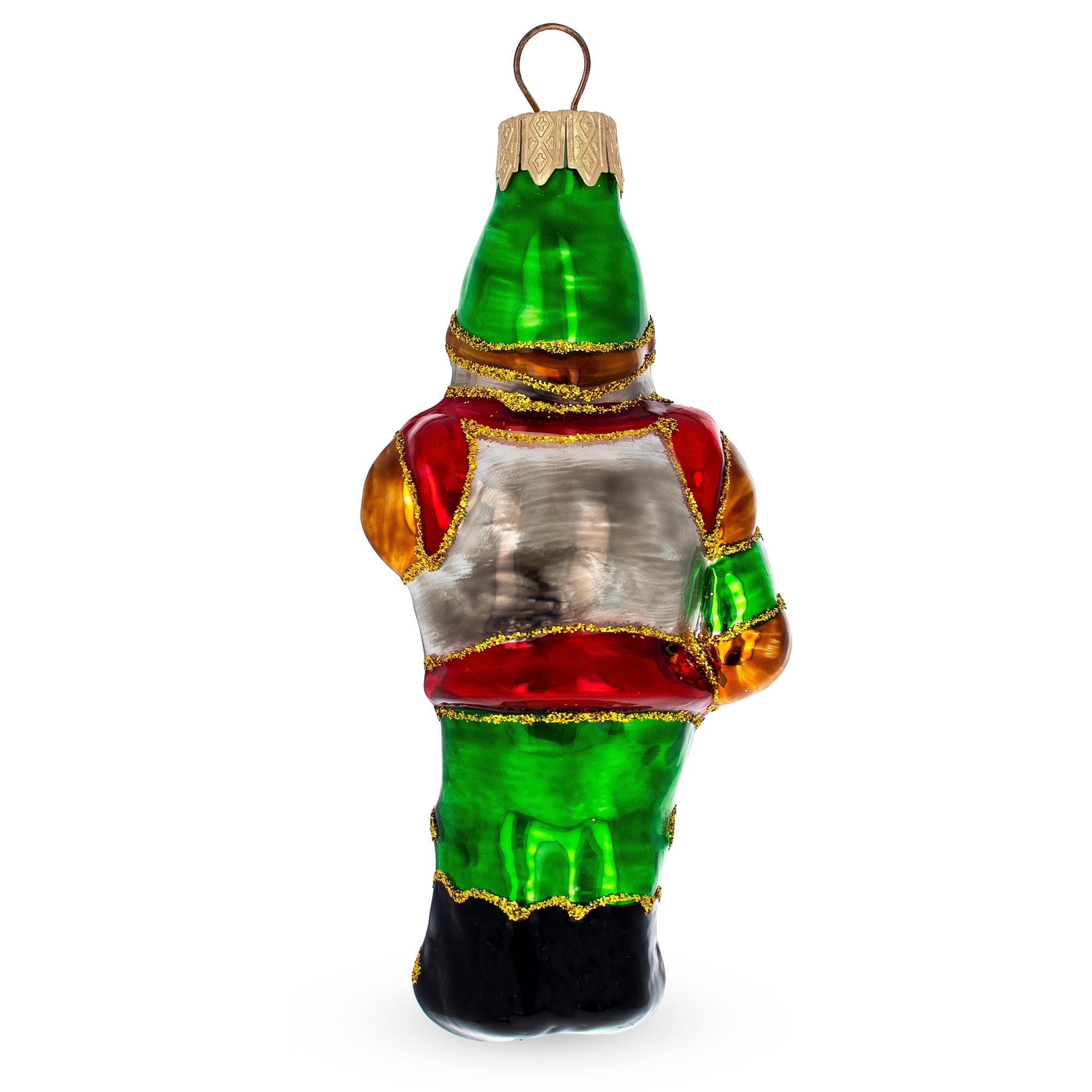 Knight Holding Sword Glass Christmas Ornament