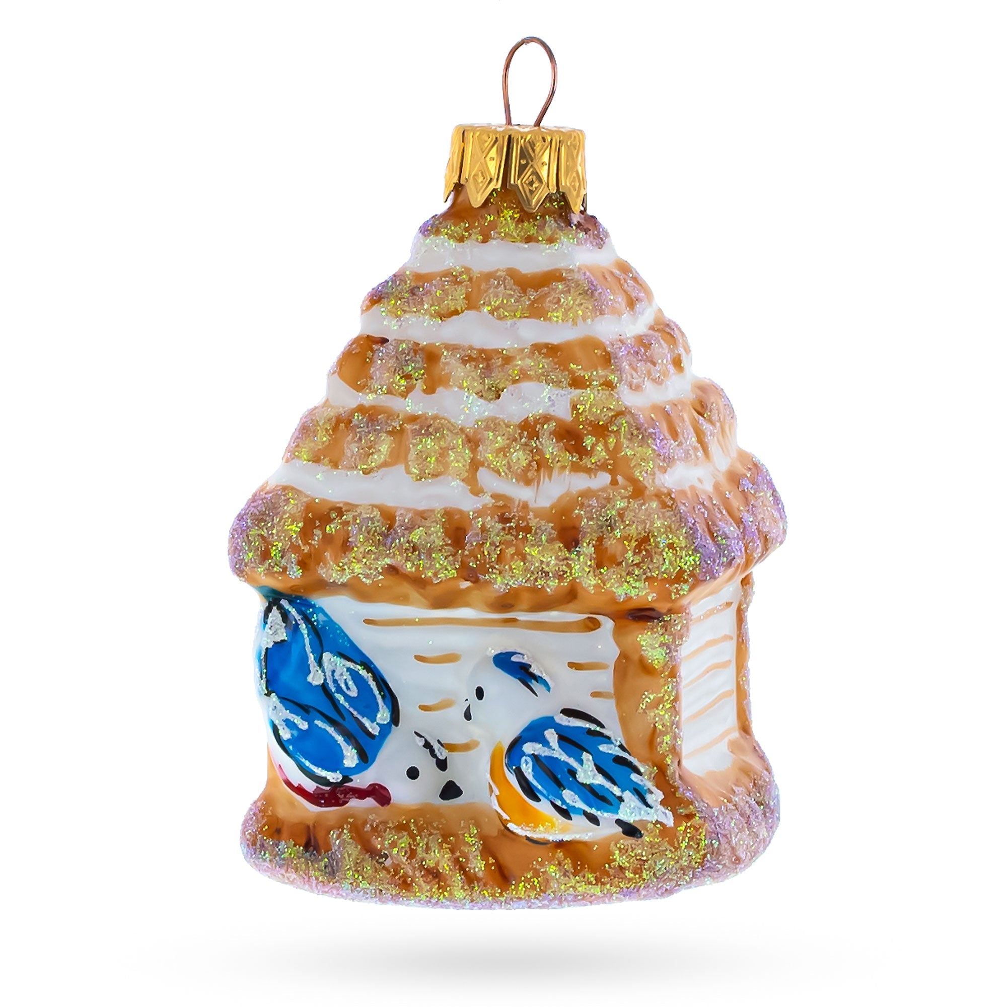 Birdfeeder Glass Christmas Ornament