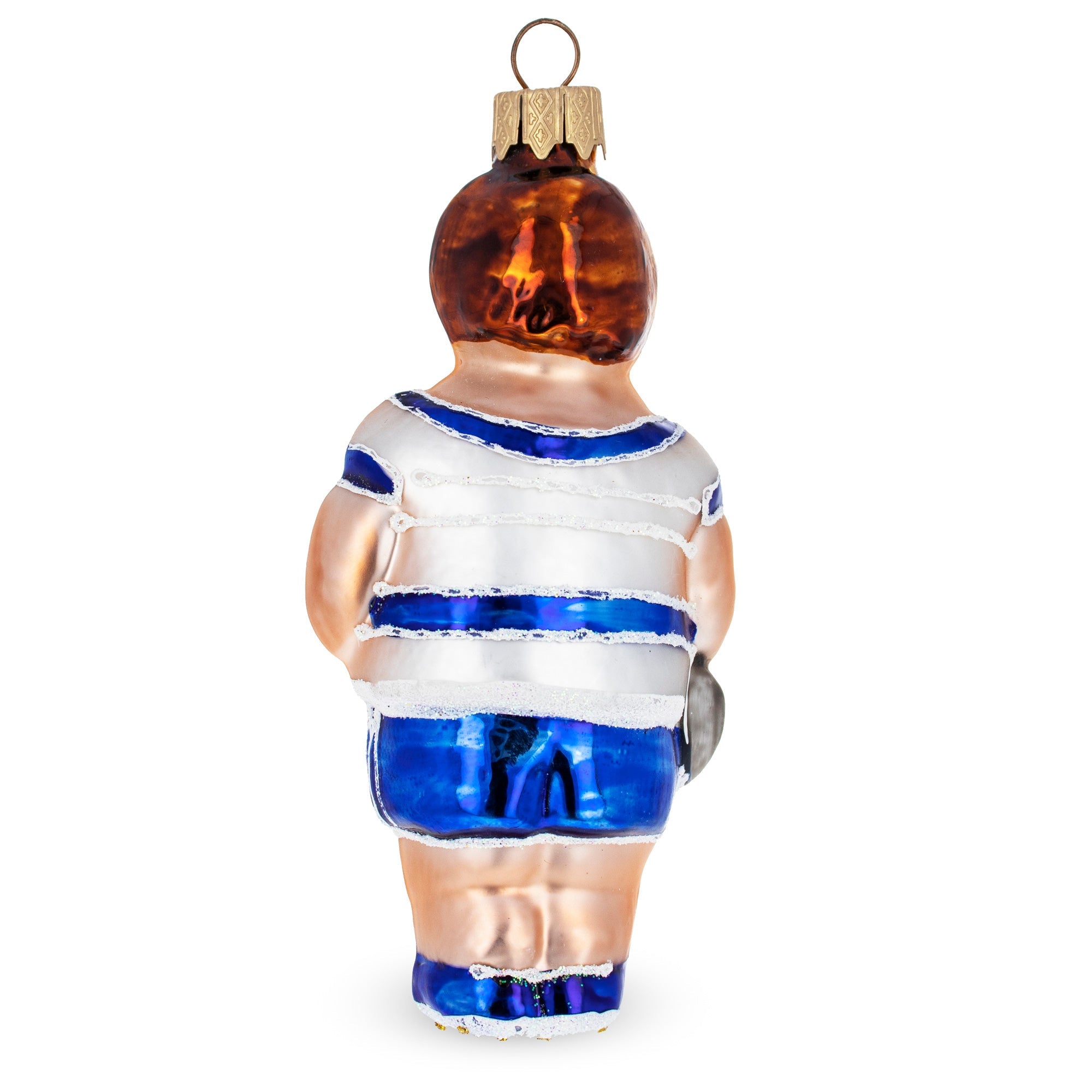 Fit Bodybuilder Exercising Glass Christmas Ornament