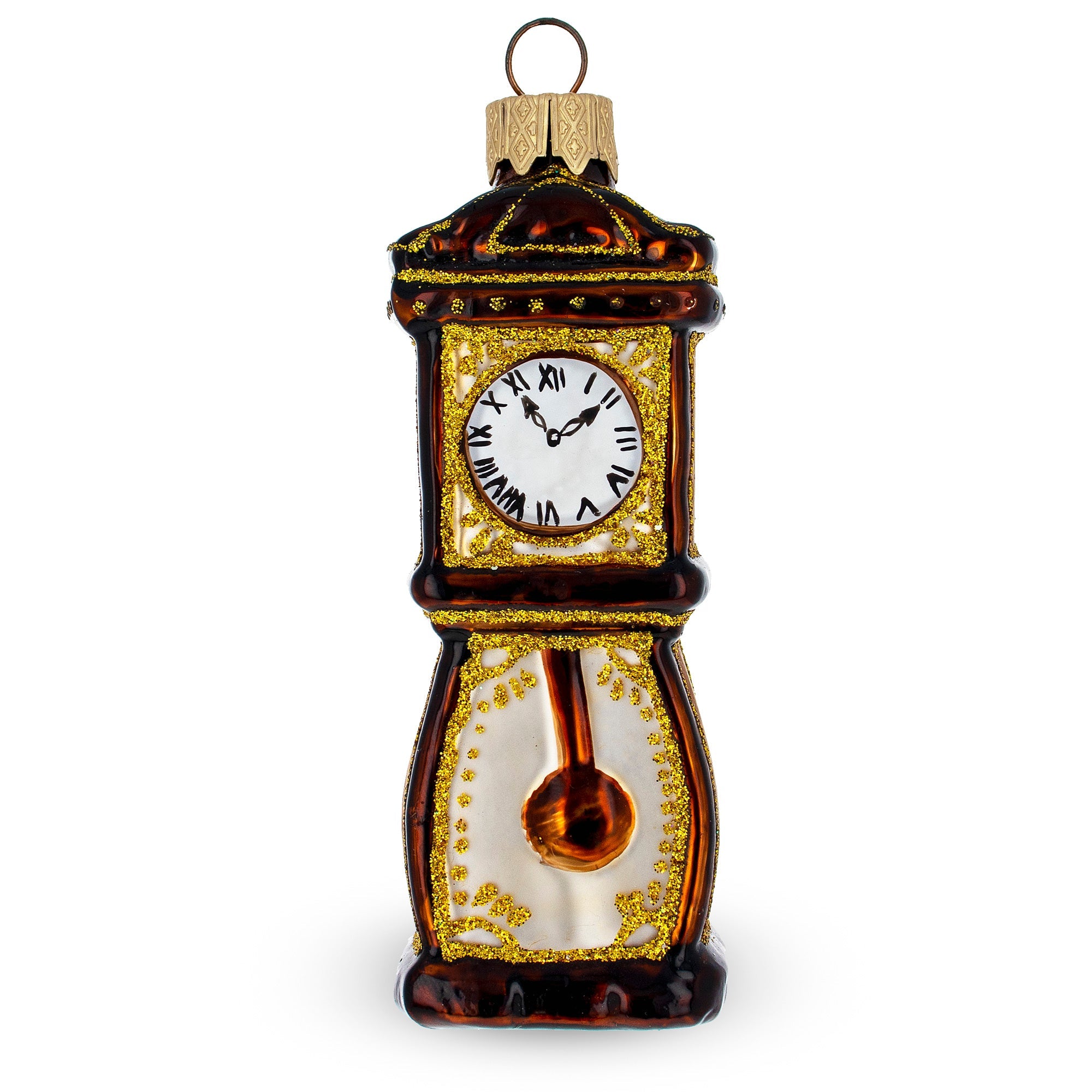 Grandfather Clock Glass Christmas Ornament