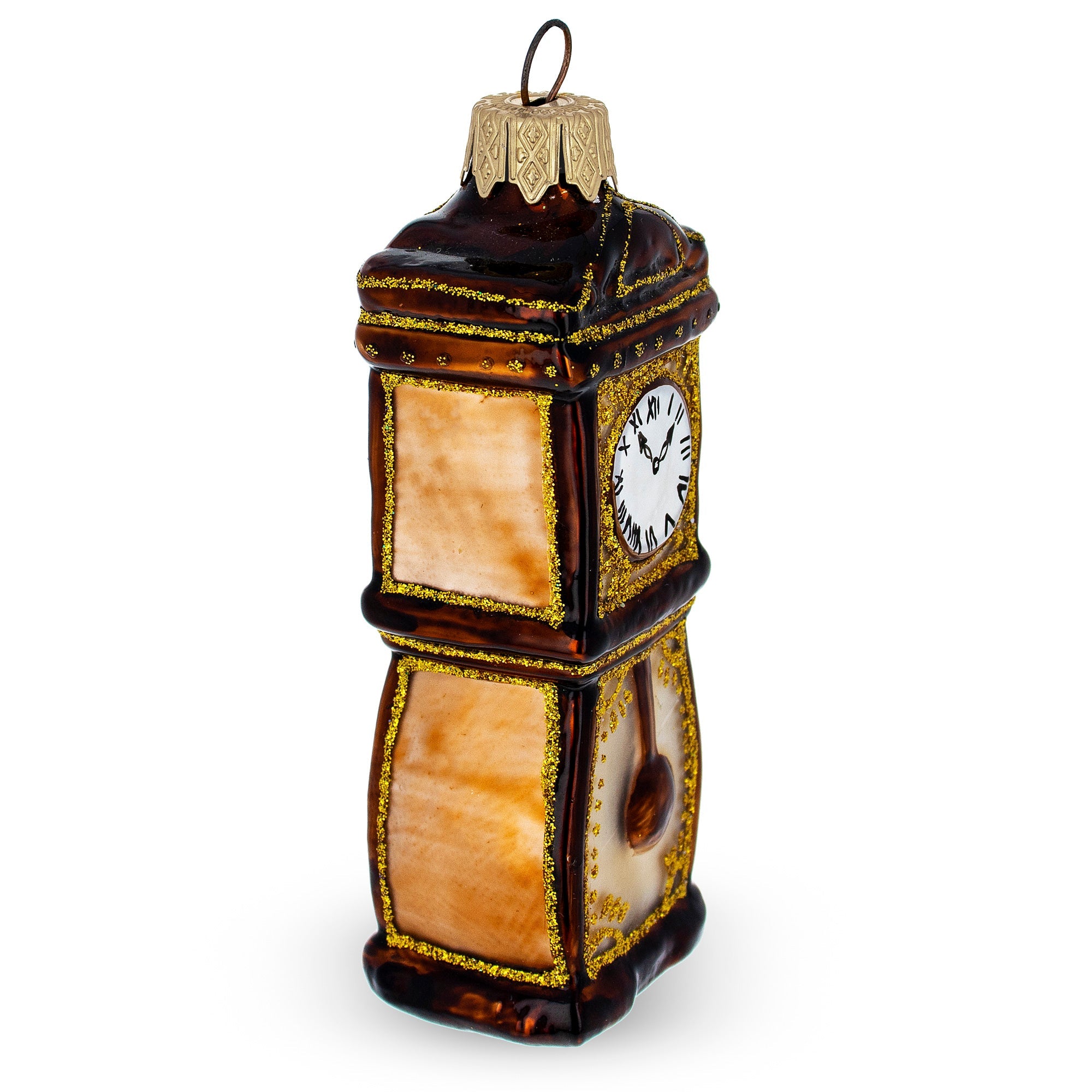 Grandfather Clock Glass Christmas Ornament