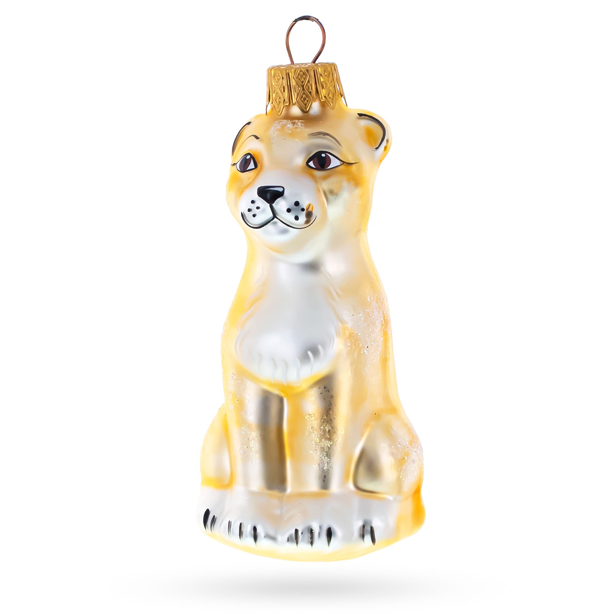 Standing Leopard Glass Christmas Ornament