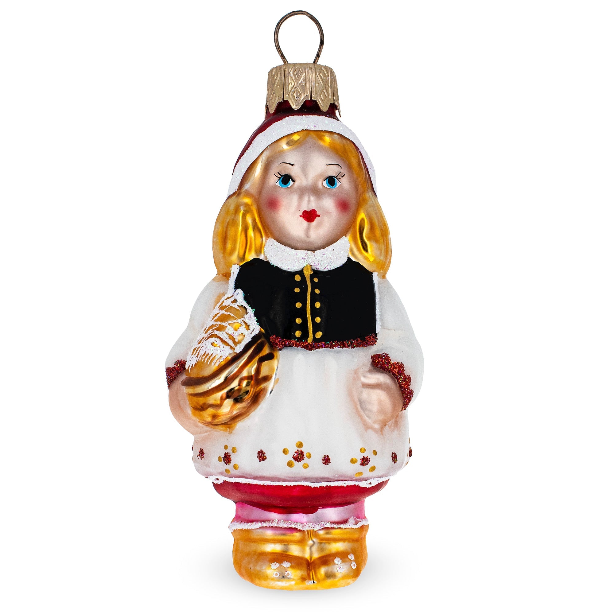 Red Riding Hood Glass Christmas Ornament