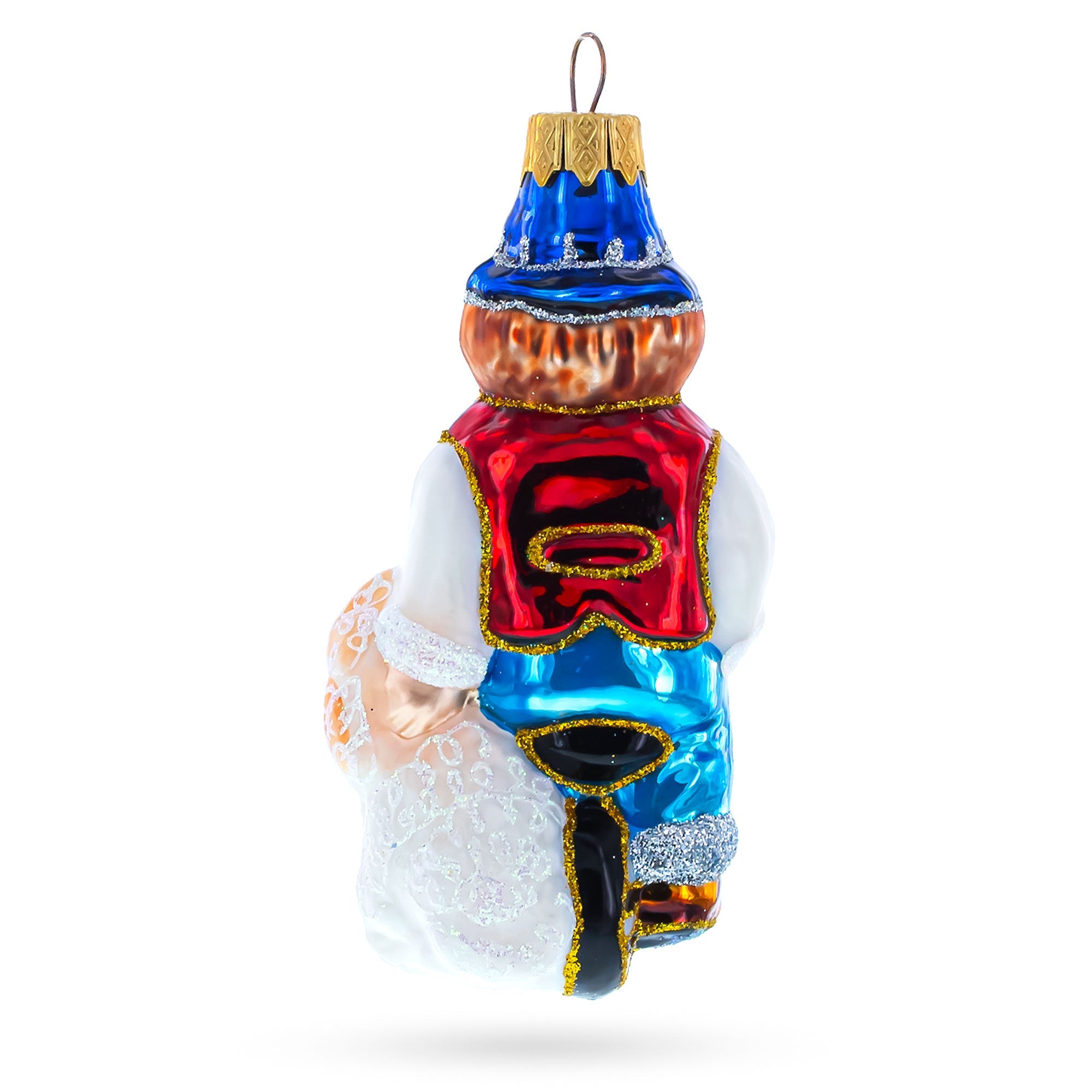 Clown Riding Wheel Glass Christmas Ornament