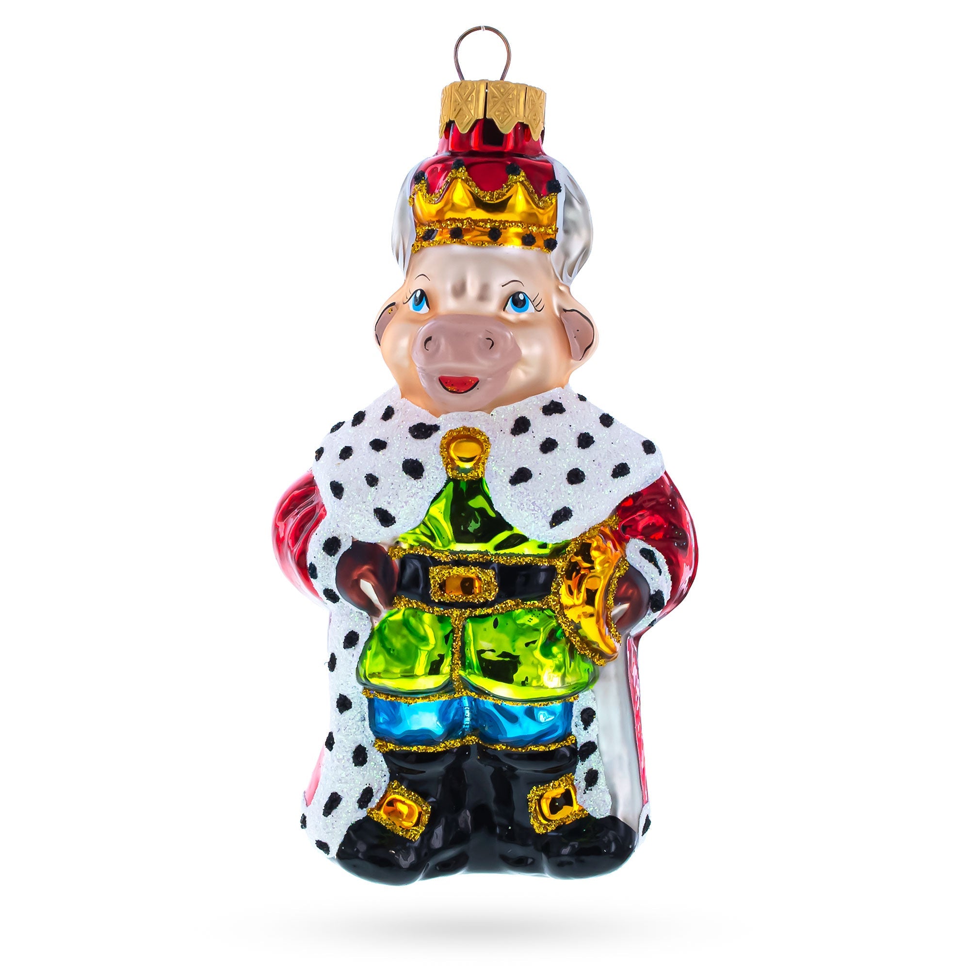 Bull The King Glass Christmas Ornament