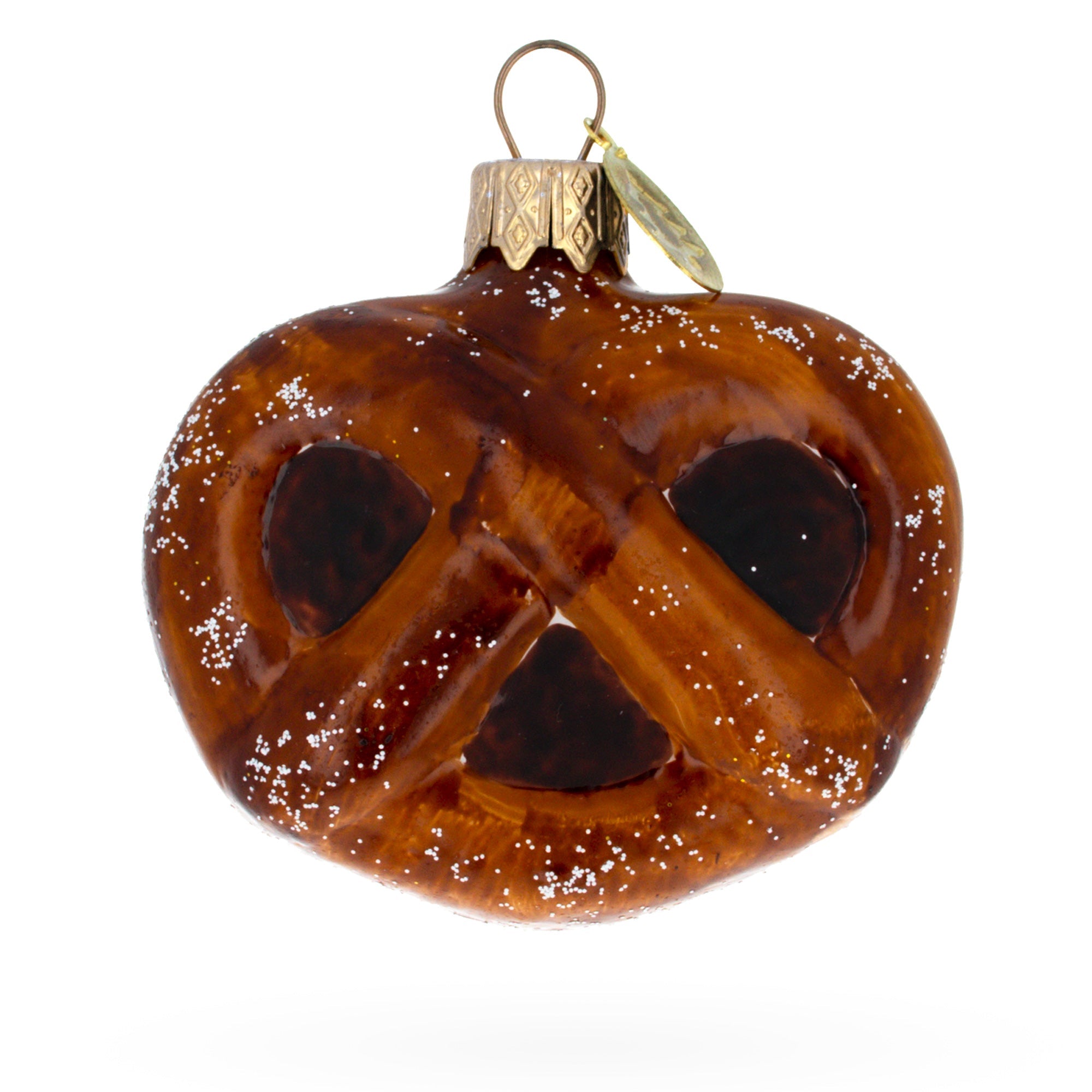 Salty Pretzel Glass Ball Christmas Ornament