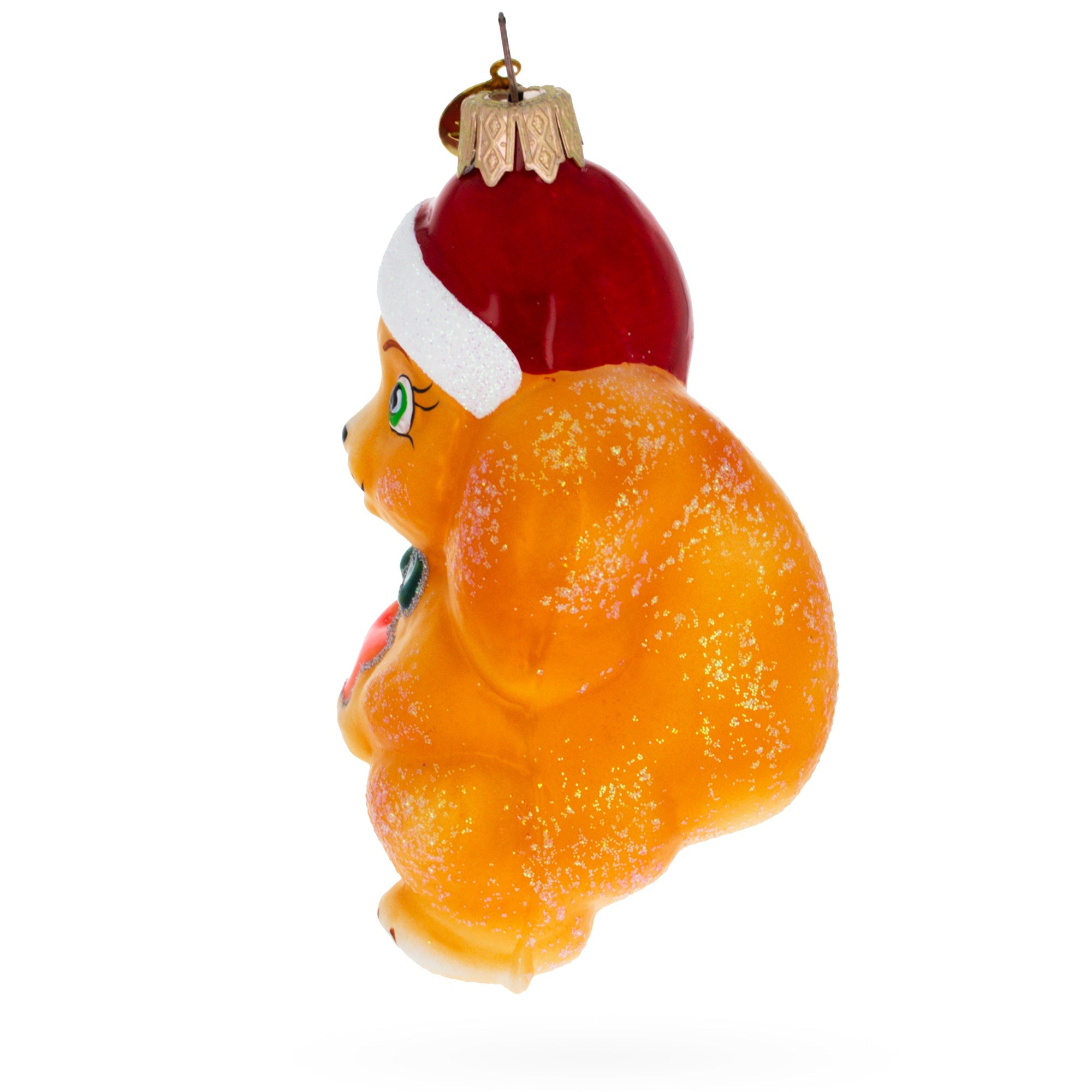 Squirrel With Star Glass Christmas Ornament