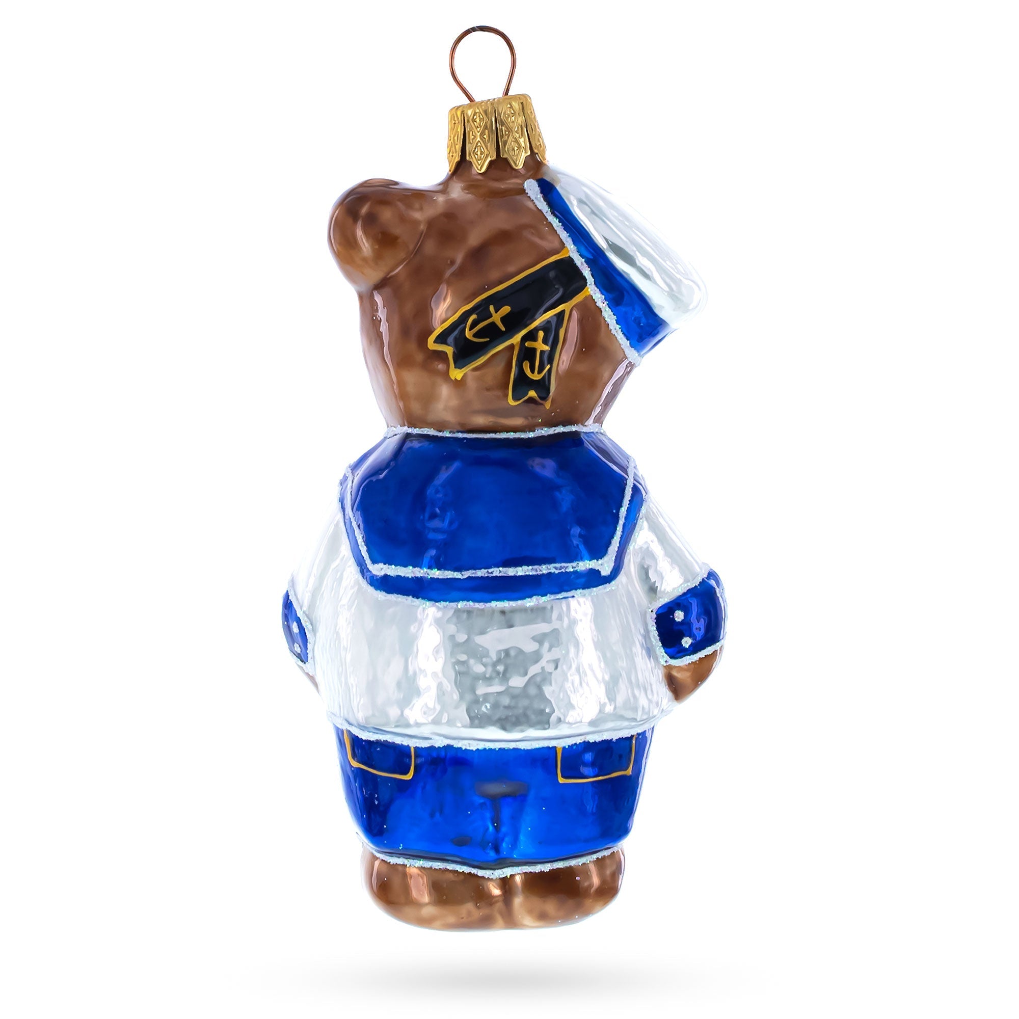 Bear The Sailor Glass Christmas Ornament