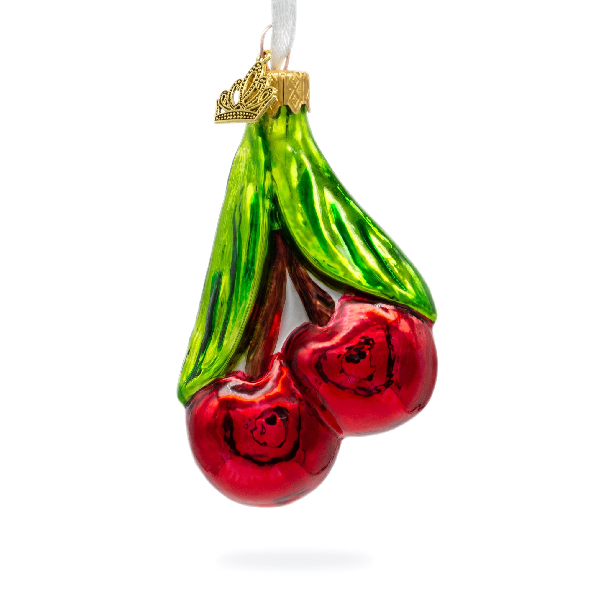 Juicy Cherries Glass Christmas Ornament