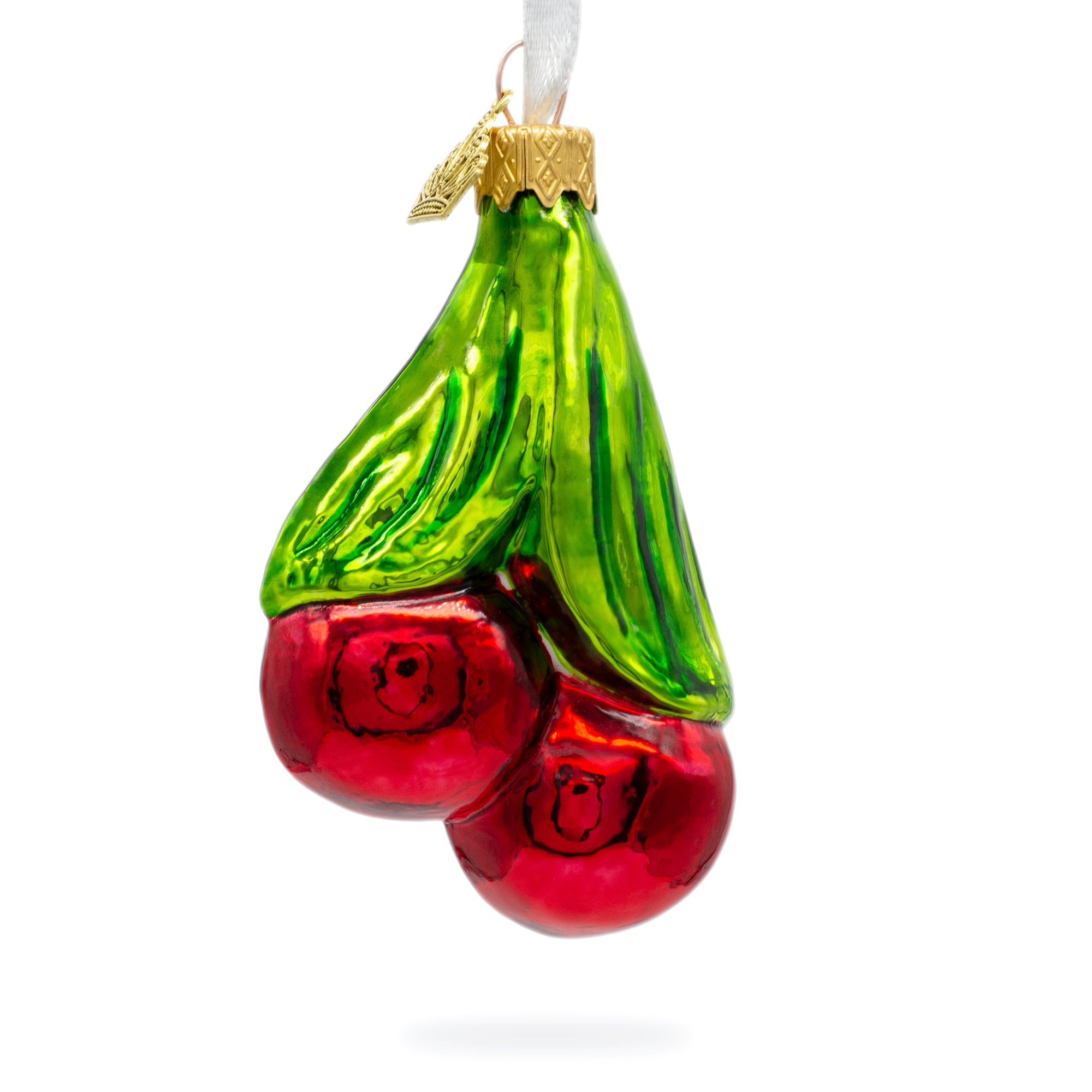 Juicy Cherries Glass Christmas Ornament