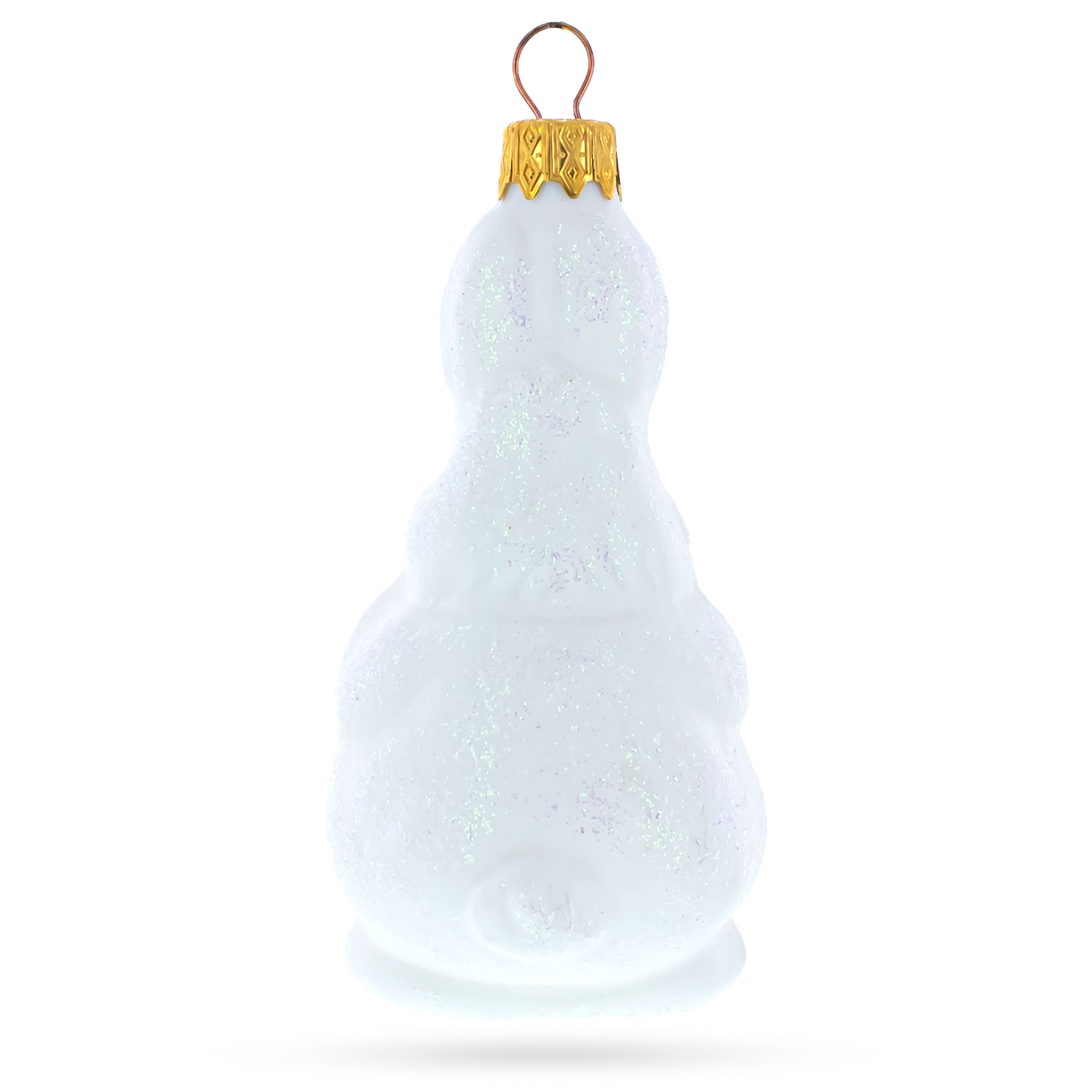 Bunny With Pocket Watch Glass Christmas Ornament