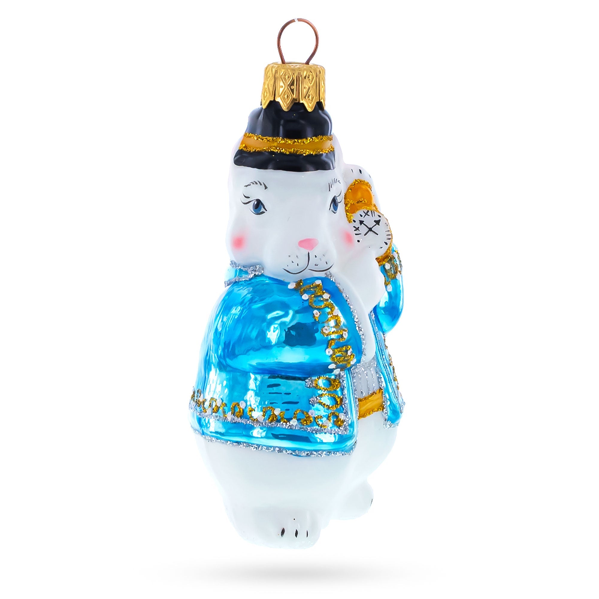 The White Rabbit Holding Watch Glass Christmas Ornament