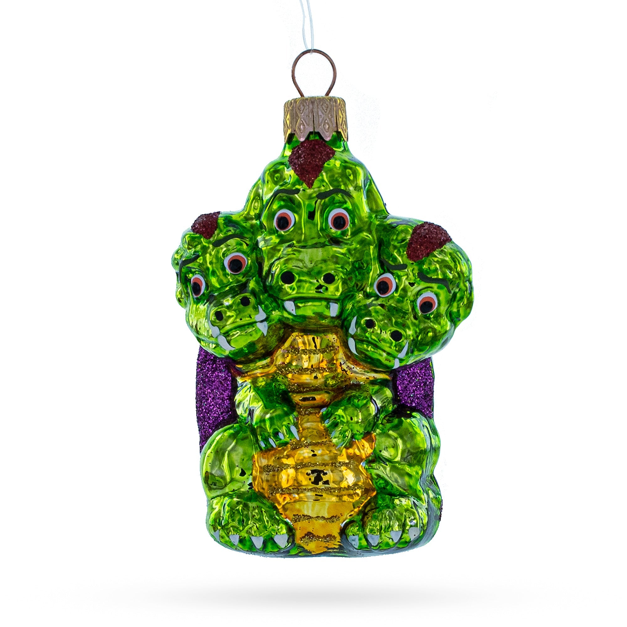 Three Headed Dragon Folk Tale Character Glass Christmas Ornament