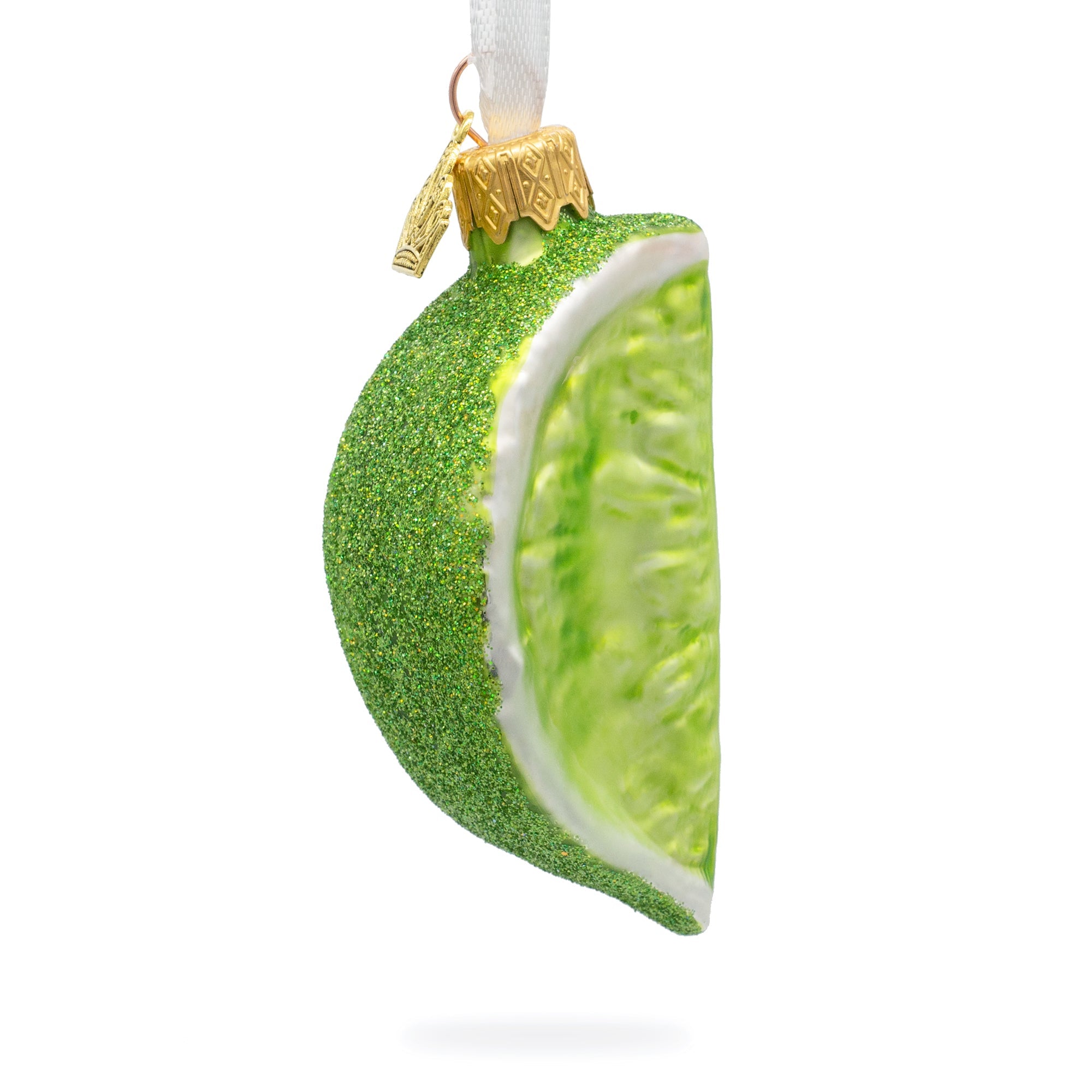 Lime Slice Glass Christmas Ornament