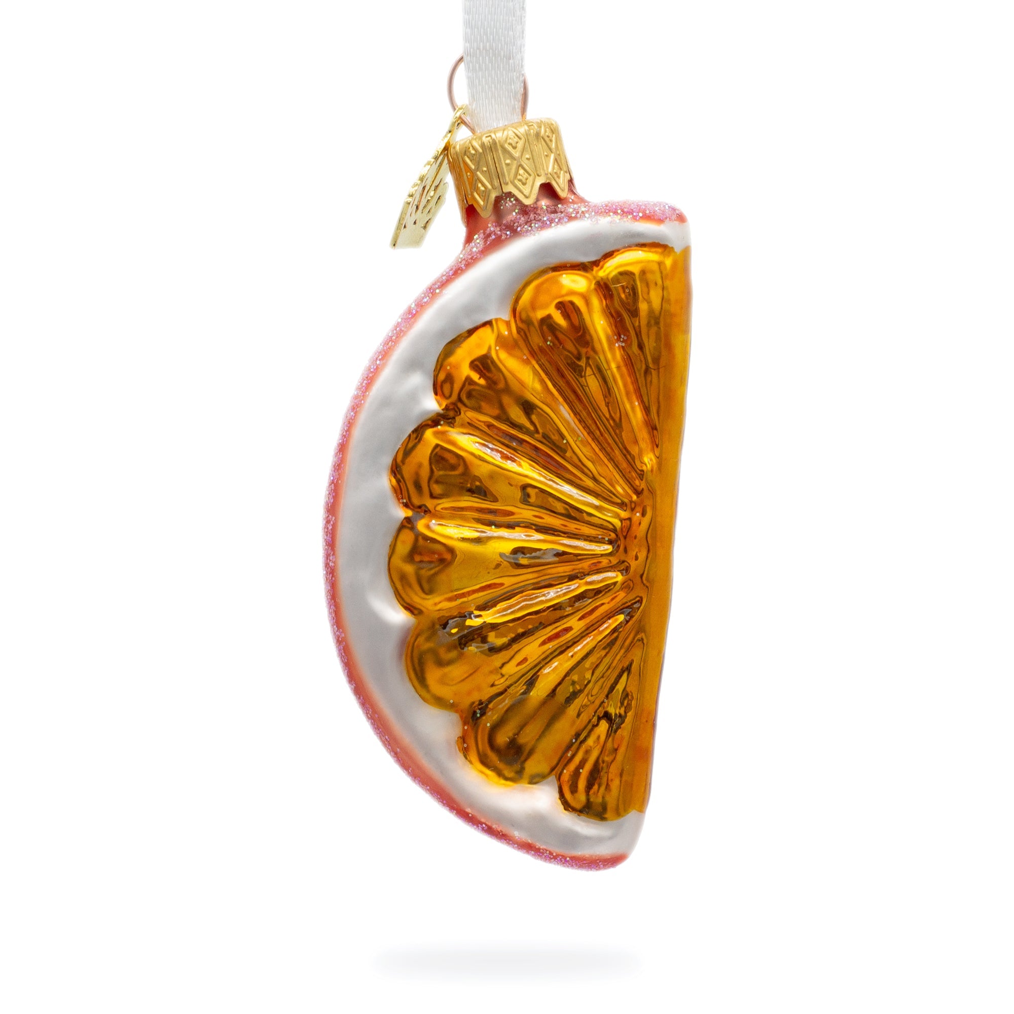 Orange Slice Glass Christmas Ornament