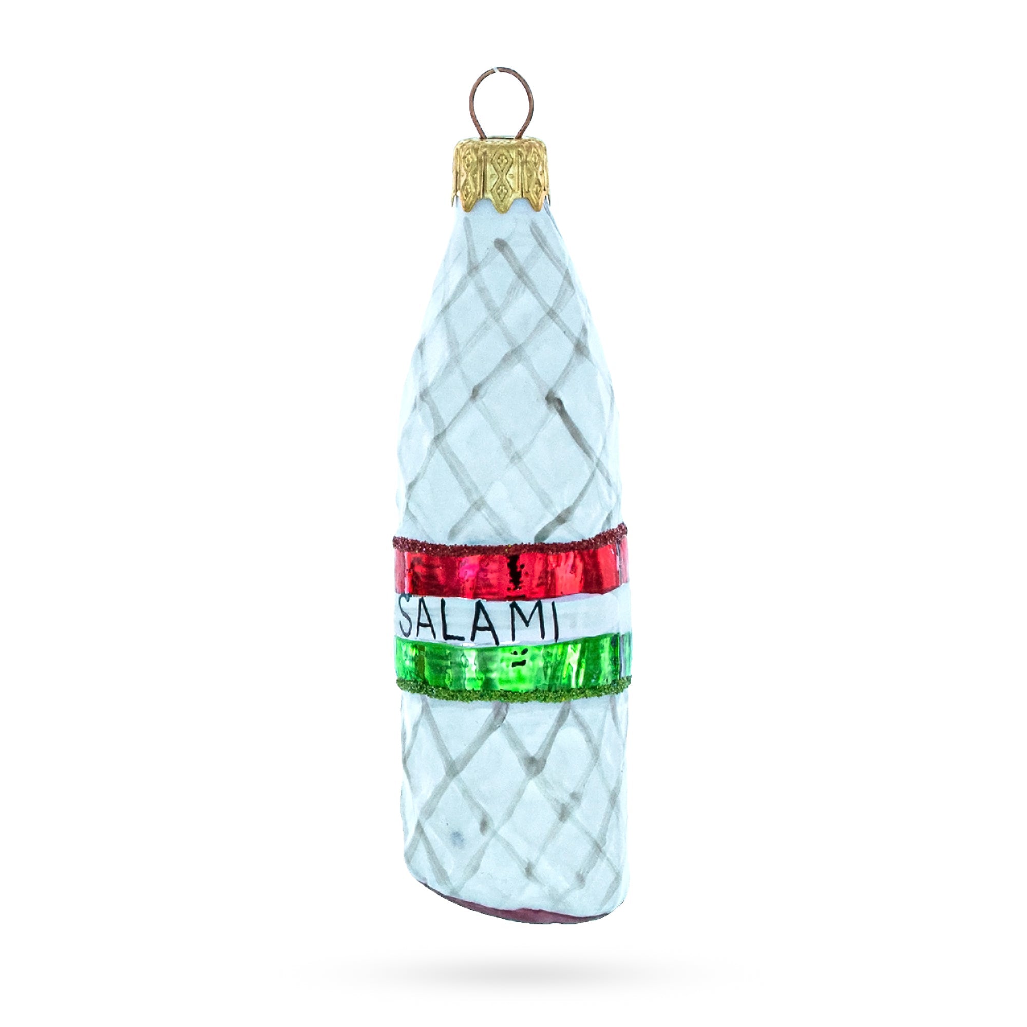 Hard Salami Glass  Christmas Ornament