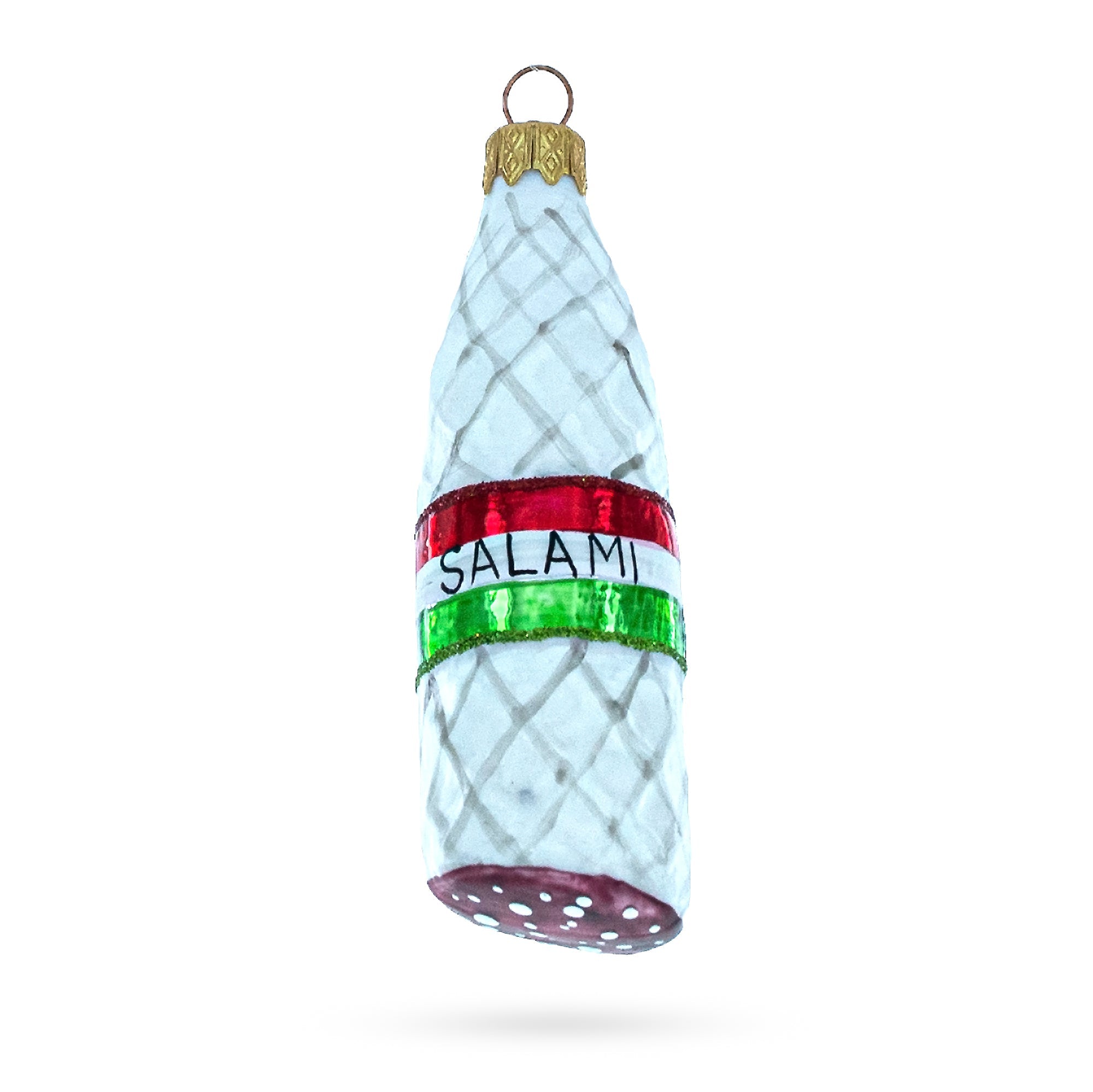 Hard Salami Glass  Christmas Ornament