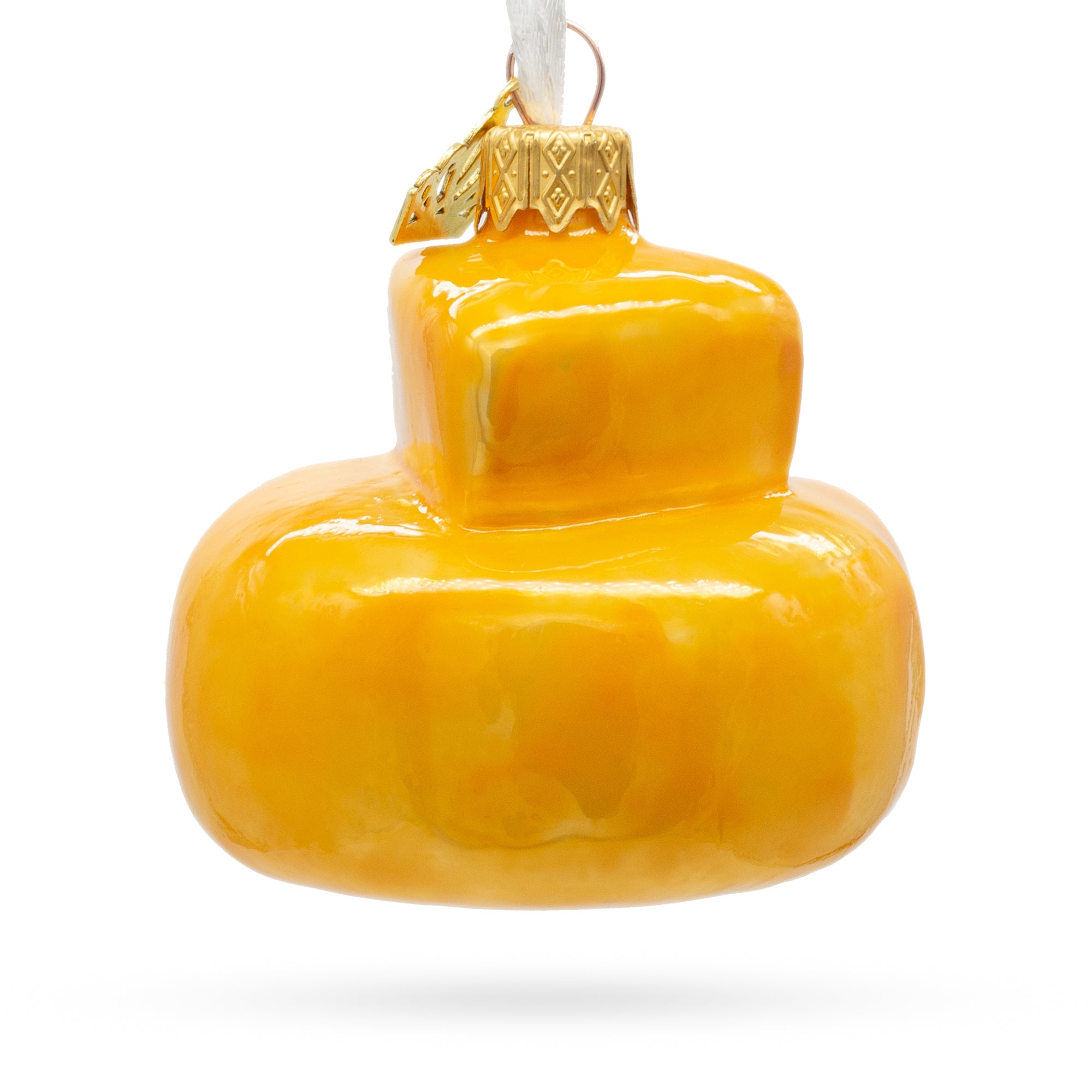 Cheese Head Glass Christmas Ornament