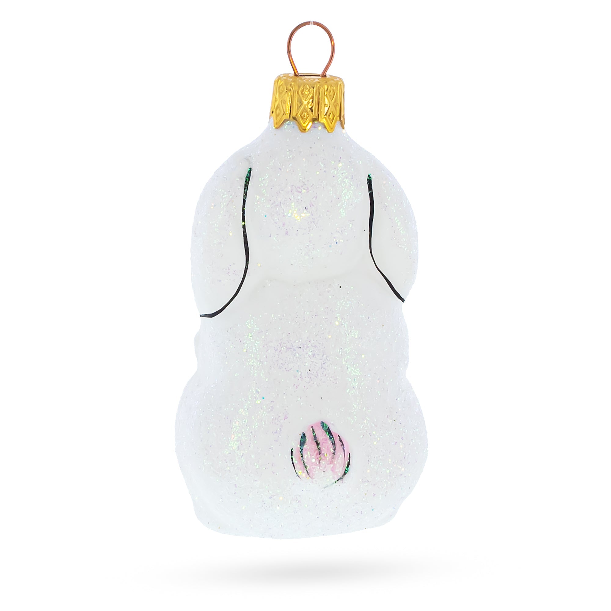 Bunny With Letter Glass Ornaments