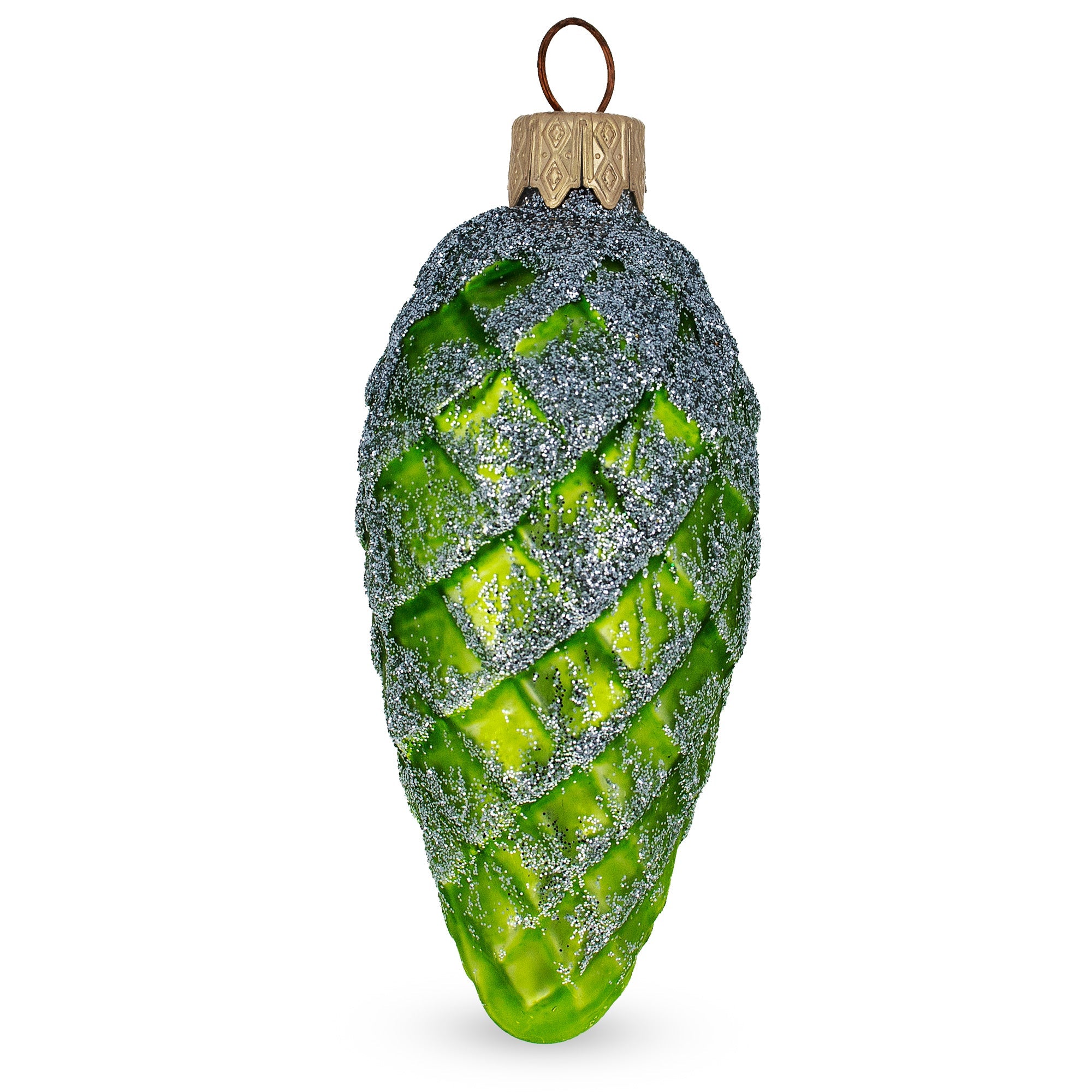 Sparkling Glittered Pinecone Glass Christmas Ornament