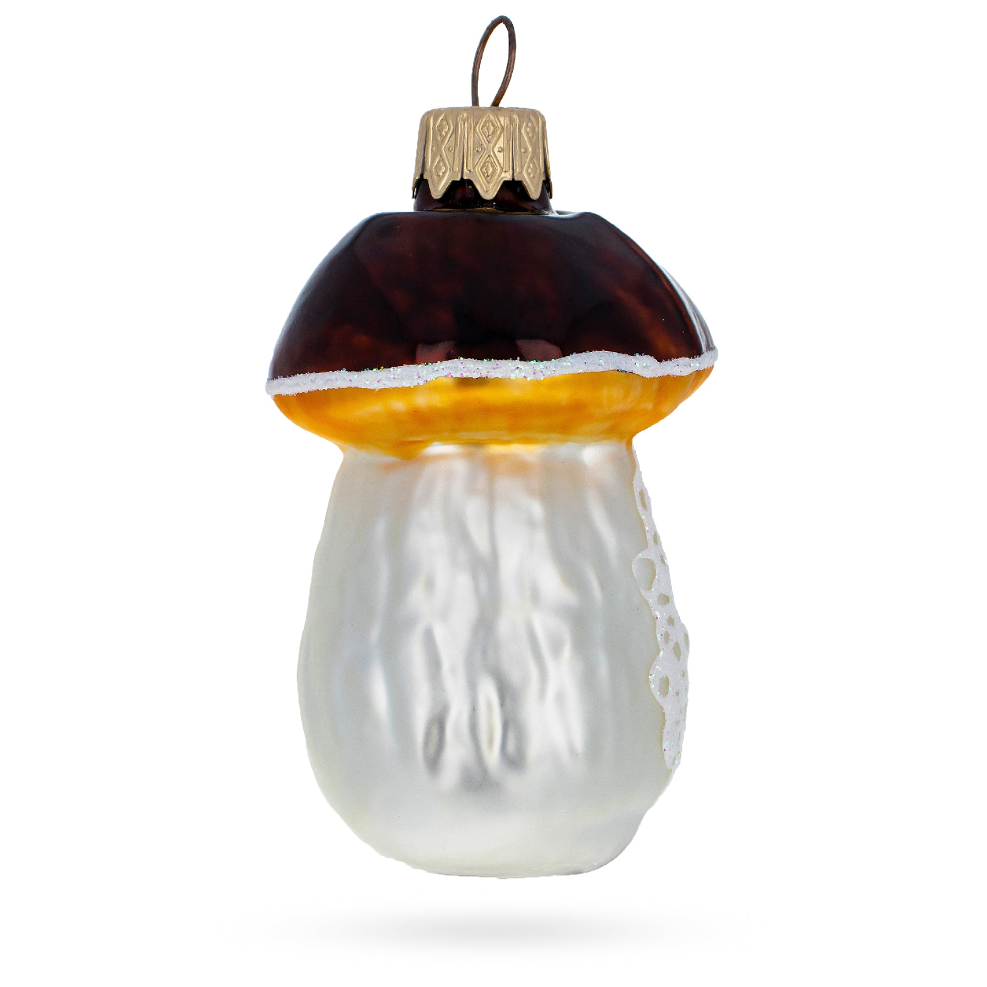 Charming Mushroom Grandpa Glass Christmas Ornament