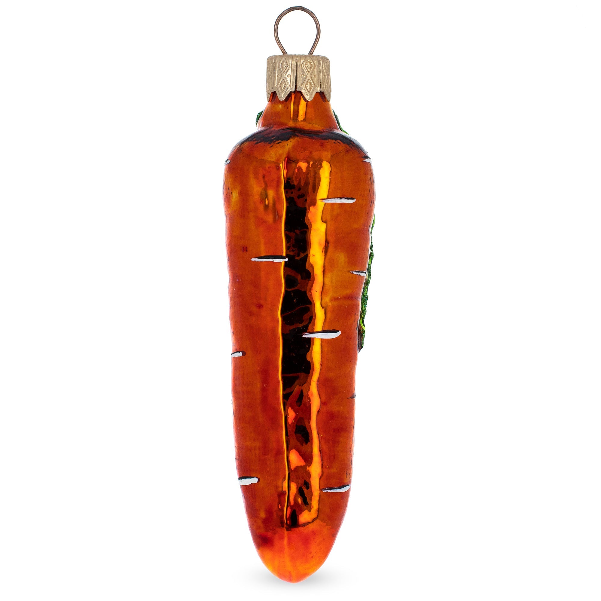 Shiny Carrot Glass Christmas Ornament