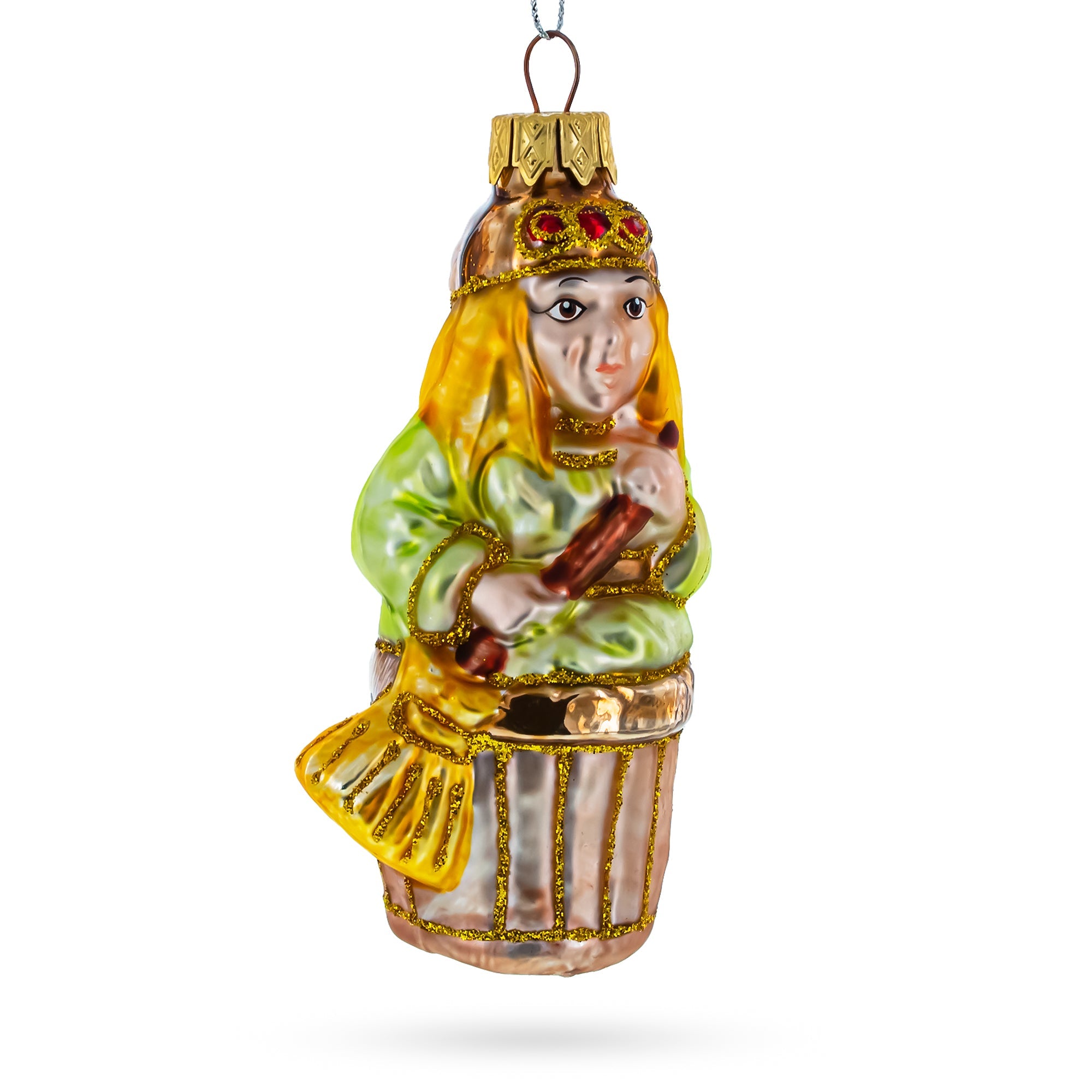 Baba Yaga Folk Tale Character Glass Christmas Ornament