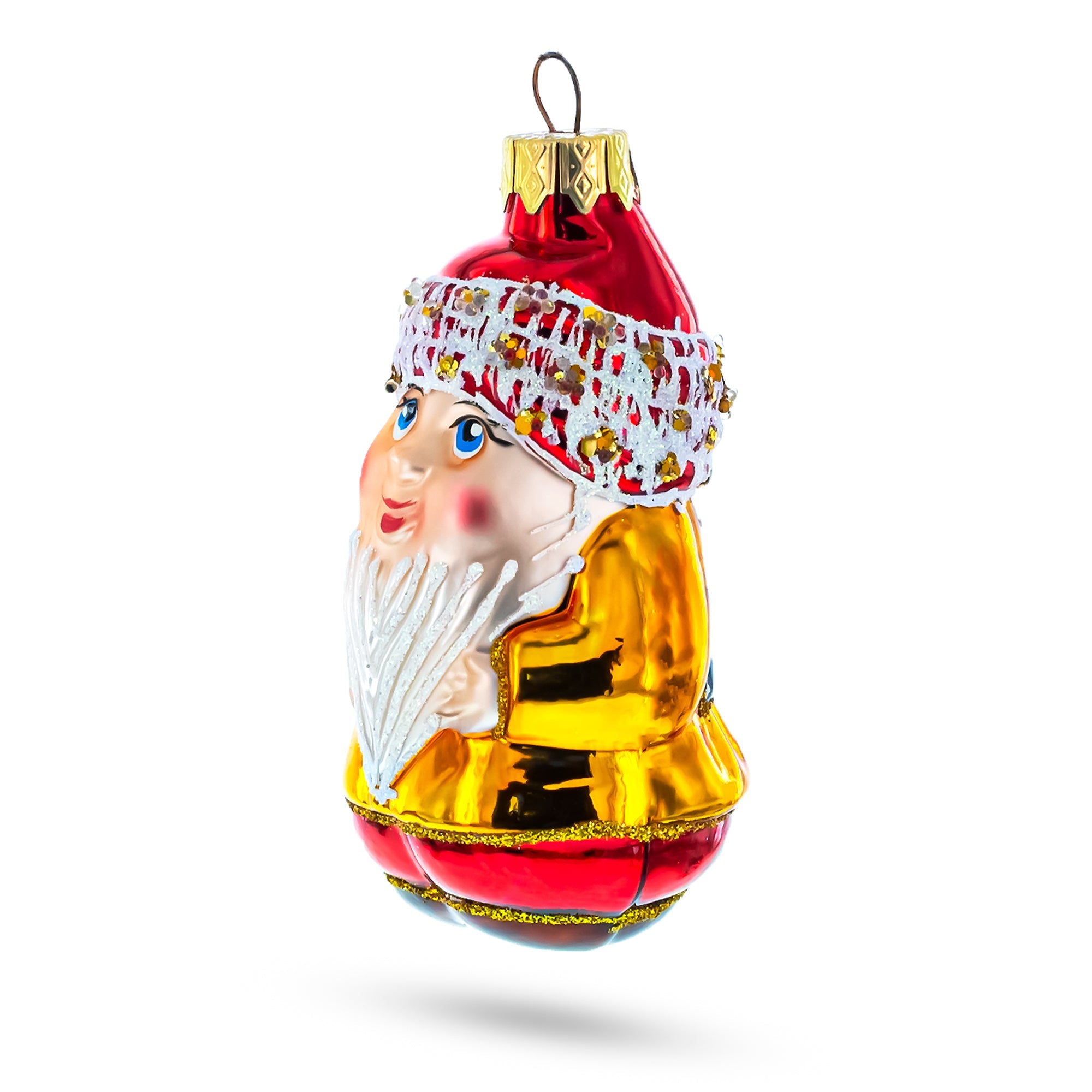 Charming Gnome Glass Christmas Ornament