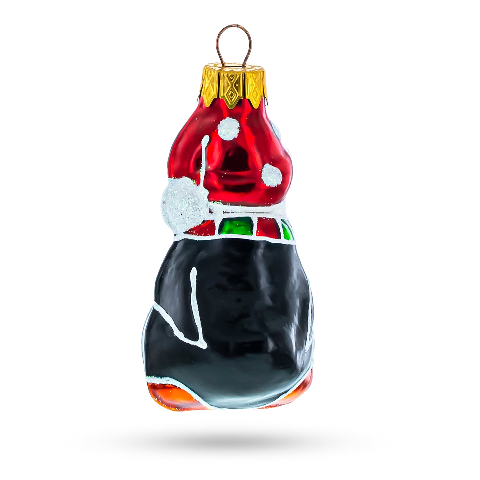 Adorable Penguin With Scarf And Hat Glass Christmas Ornament