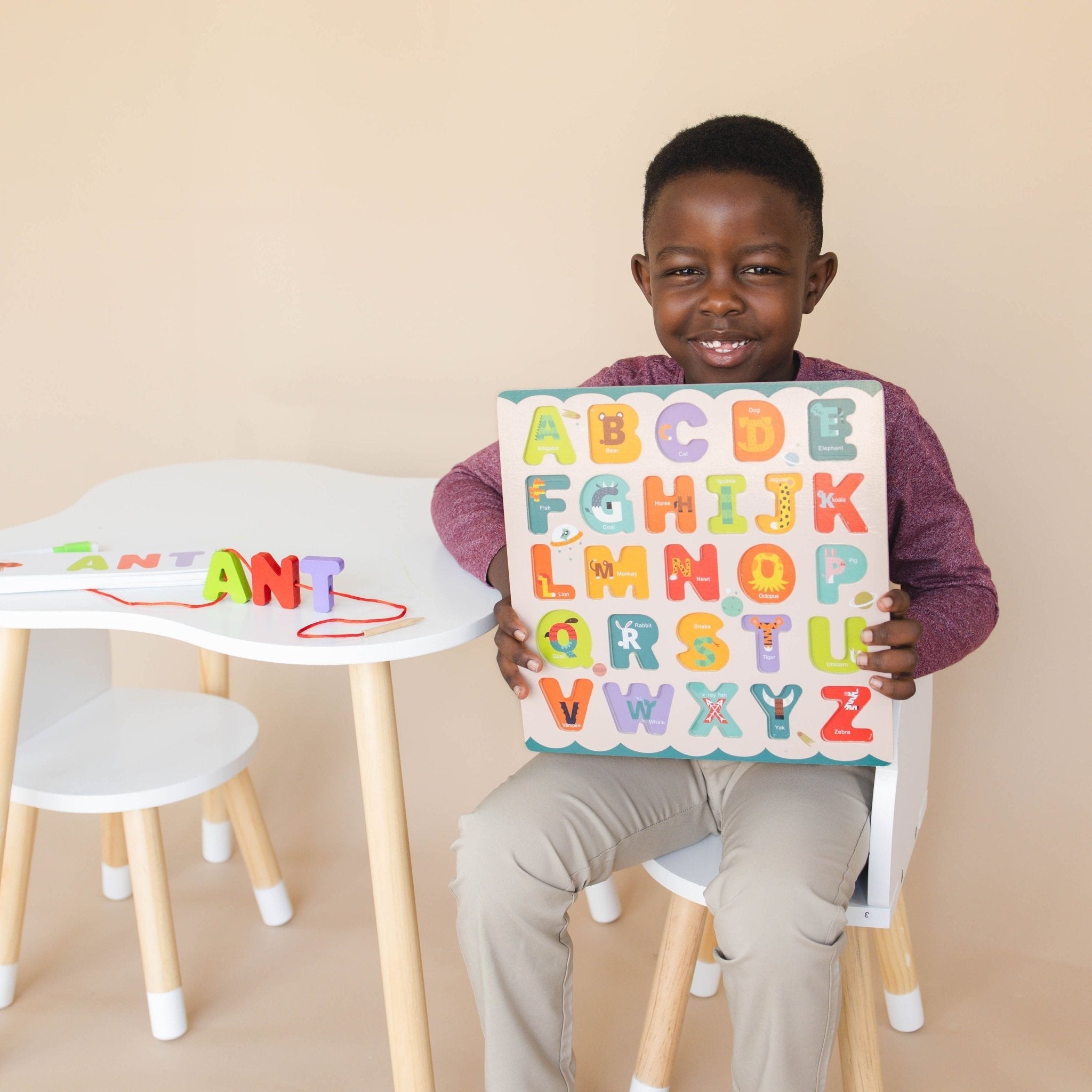 Abc Puzzle Set With Flashcards + Whiteboard
