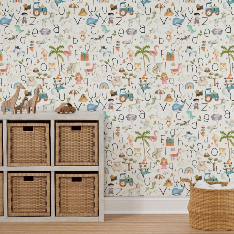 One Of A Kind Abc Wallpaper - Nursery Wall Decor Wallpapers