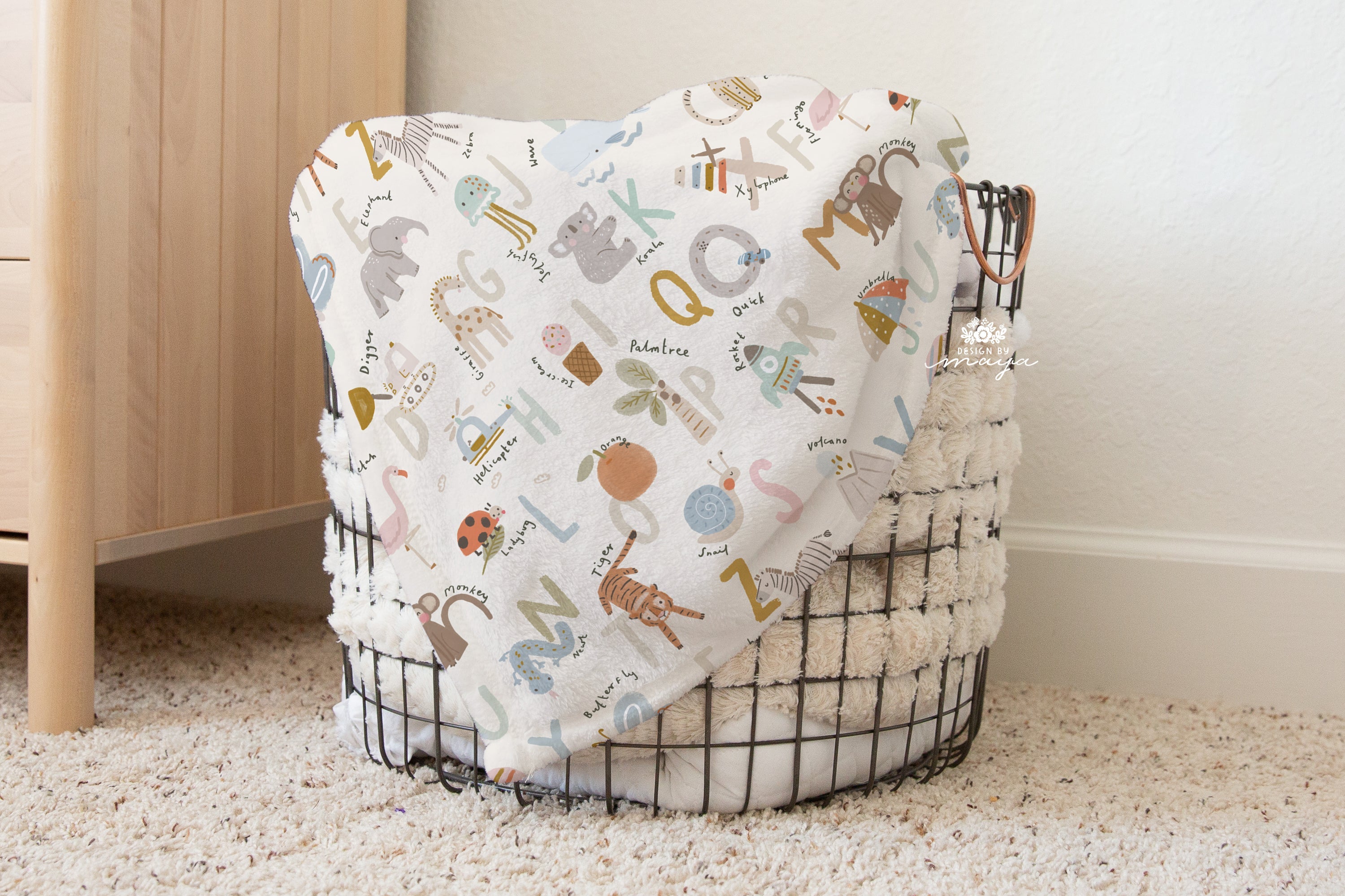 Baby Animals Pastel Colors - Vintage Baby Blanket