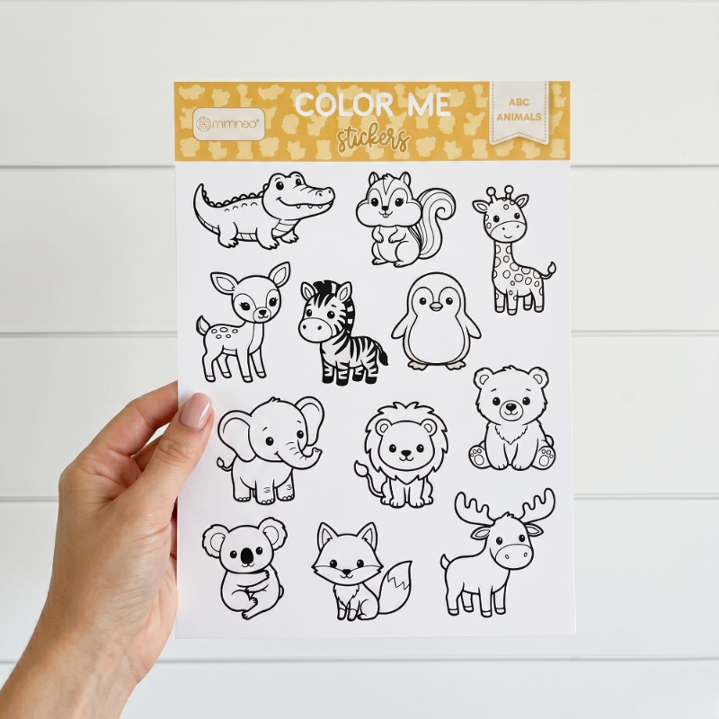 Abc Animal Color Me Sticker Sheet