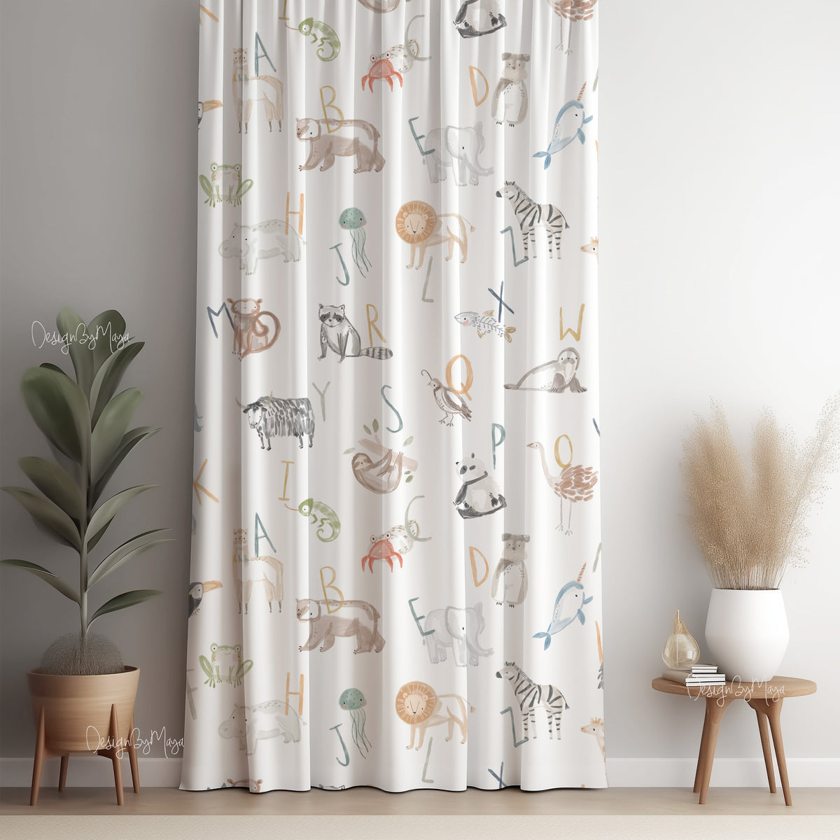 Baby Safari Theme Curtain - Kids Room Curtain