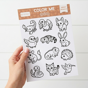 Desert Animal Color Me Sticker Sheet