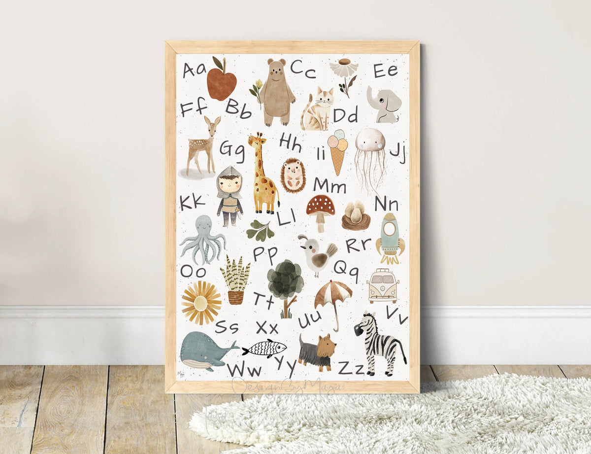 World Map Print - Luster Paper Nursery Wall Art Print