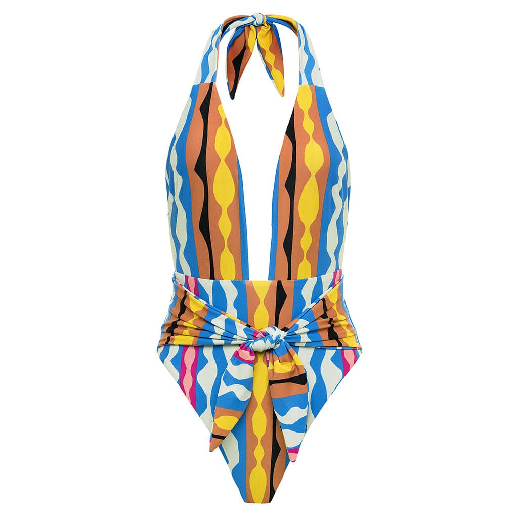 Abstract Tropez Tie-up One-piece