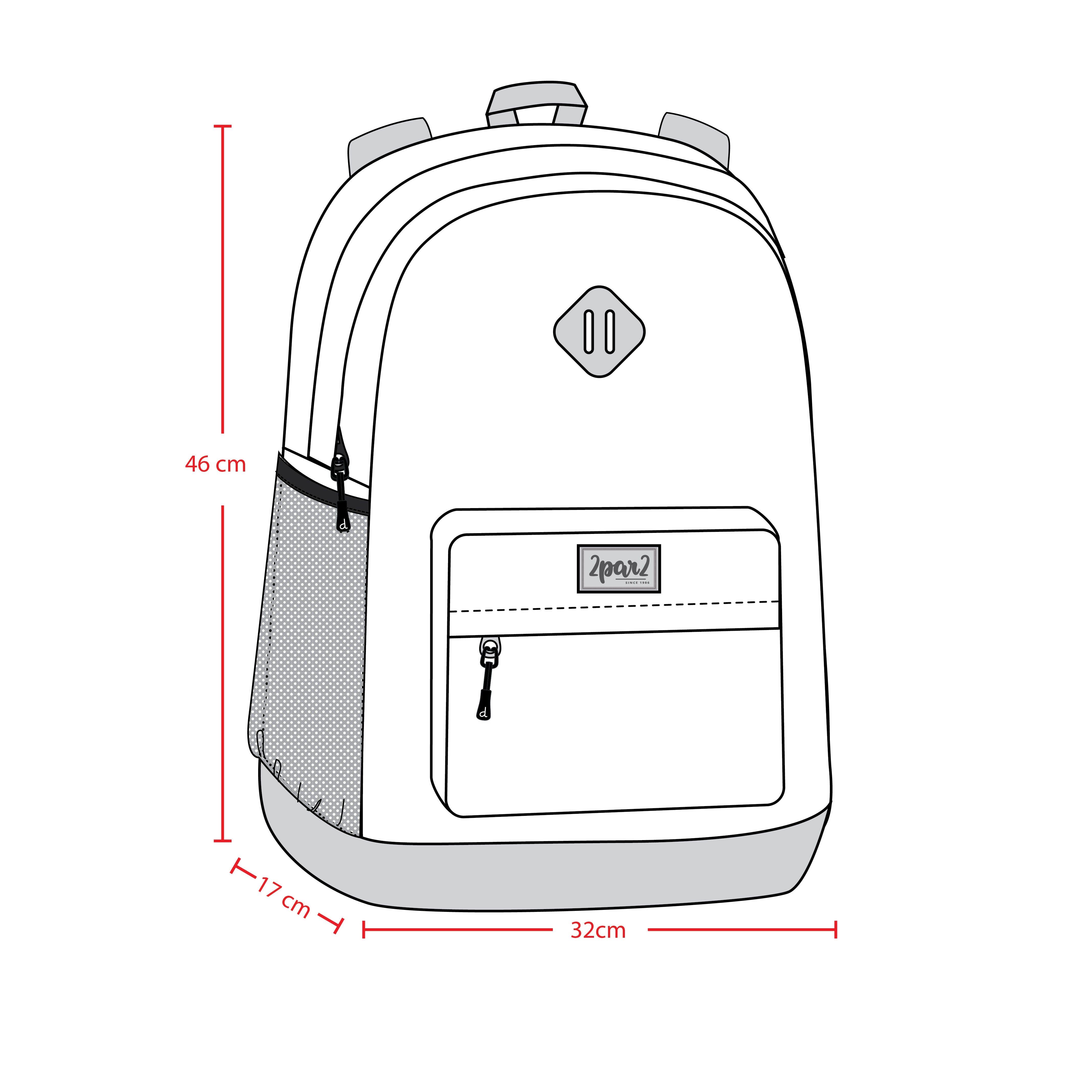 School Bag Printed Rainbow Heart