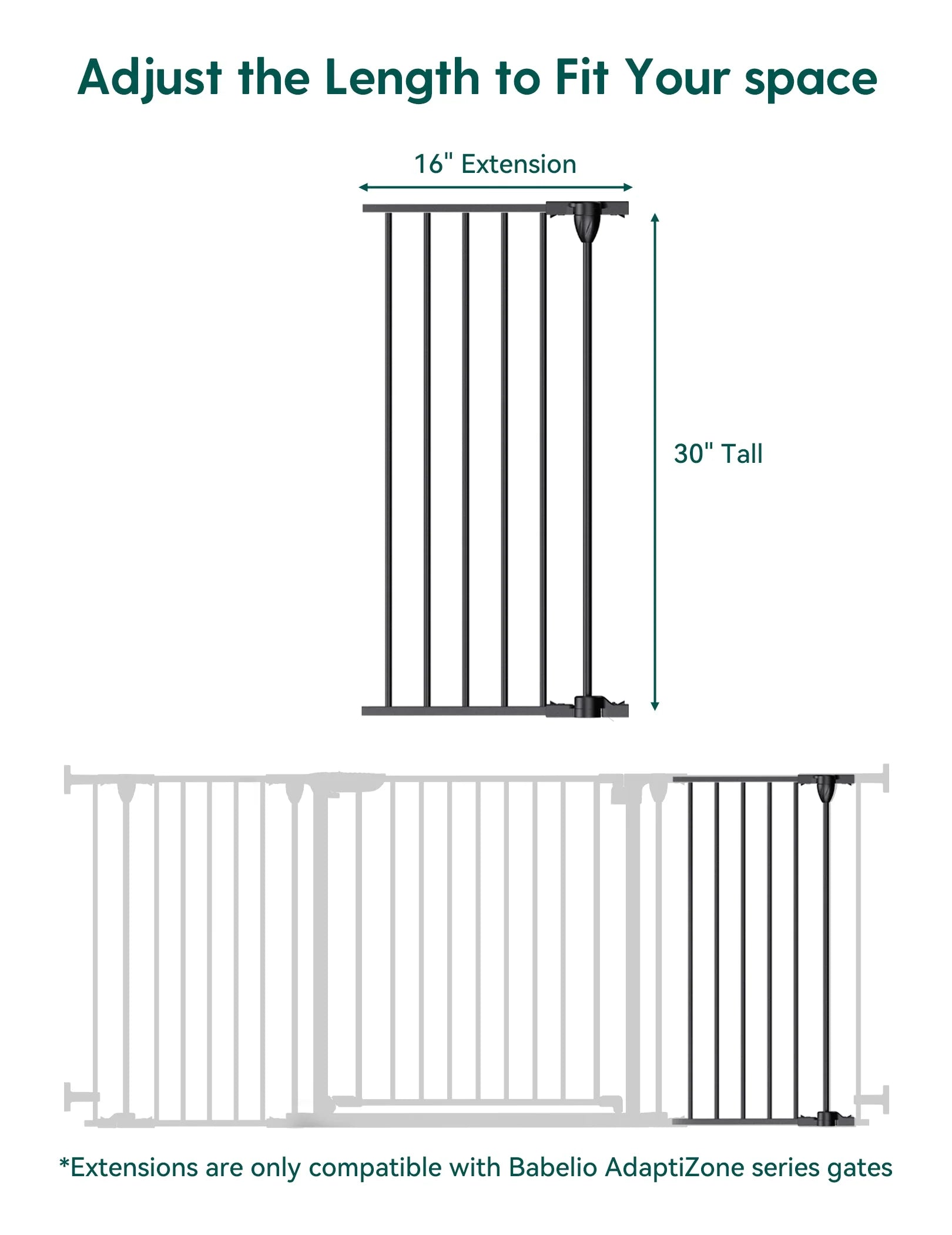 Adaptizone | Extra Wide Multi-purpose Safety Gate For Irregular Spaces(72''-104'')