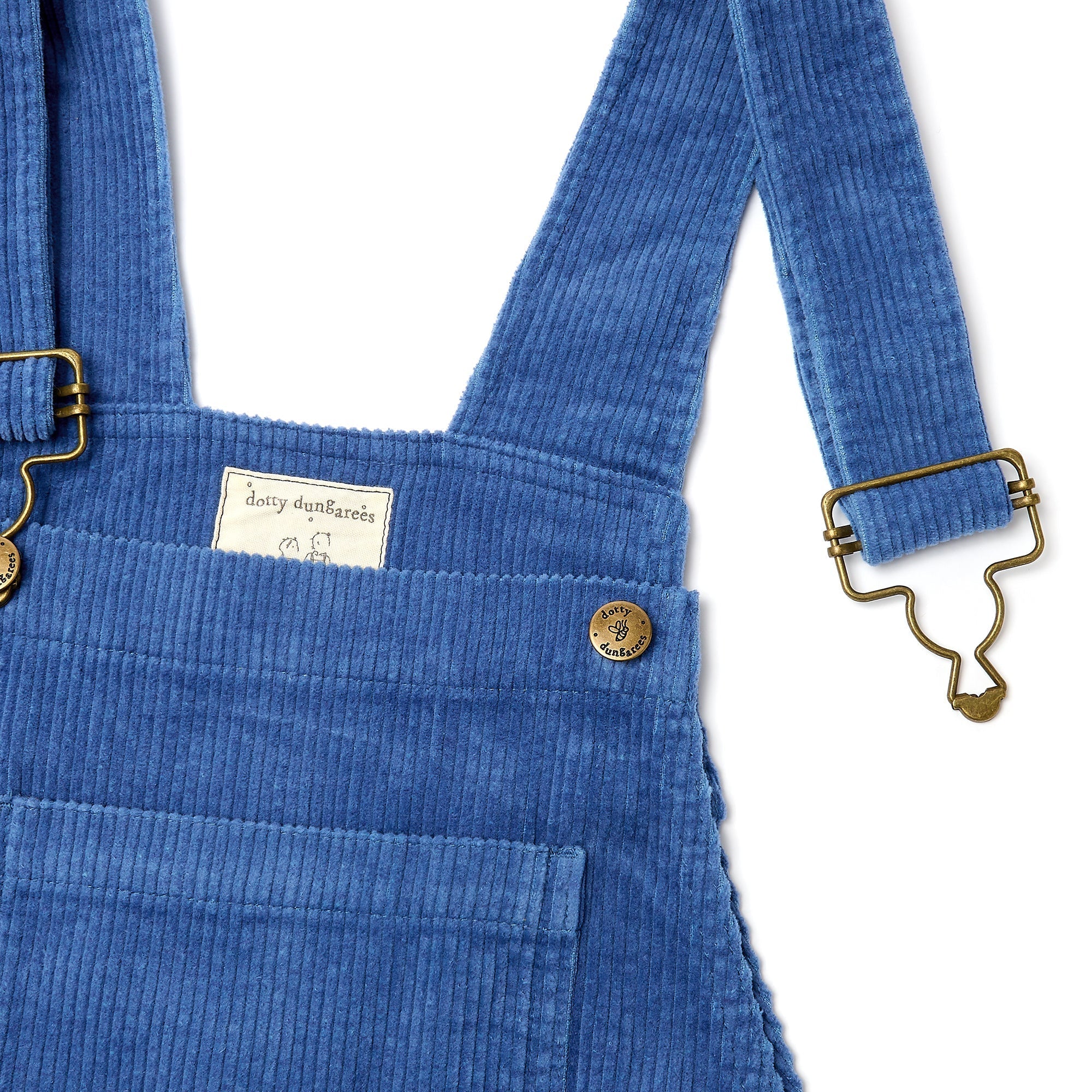 Adult Blue Chunky Cord Dungarees