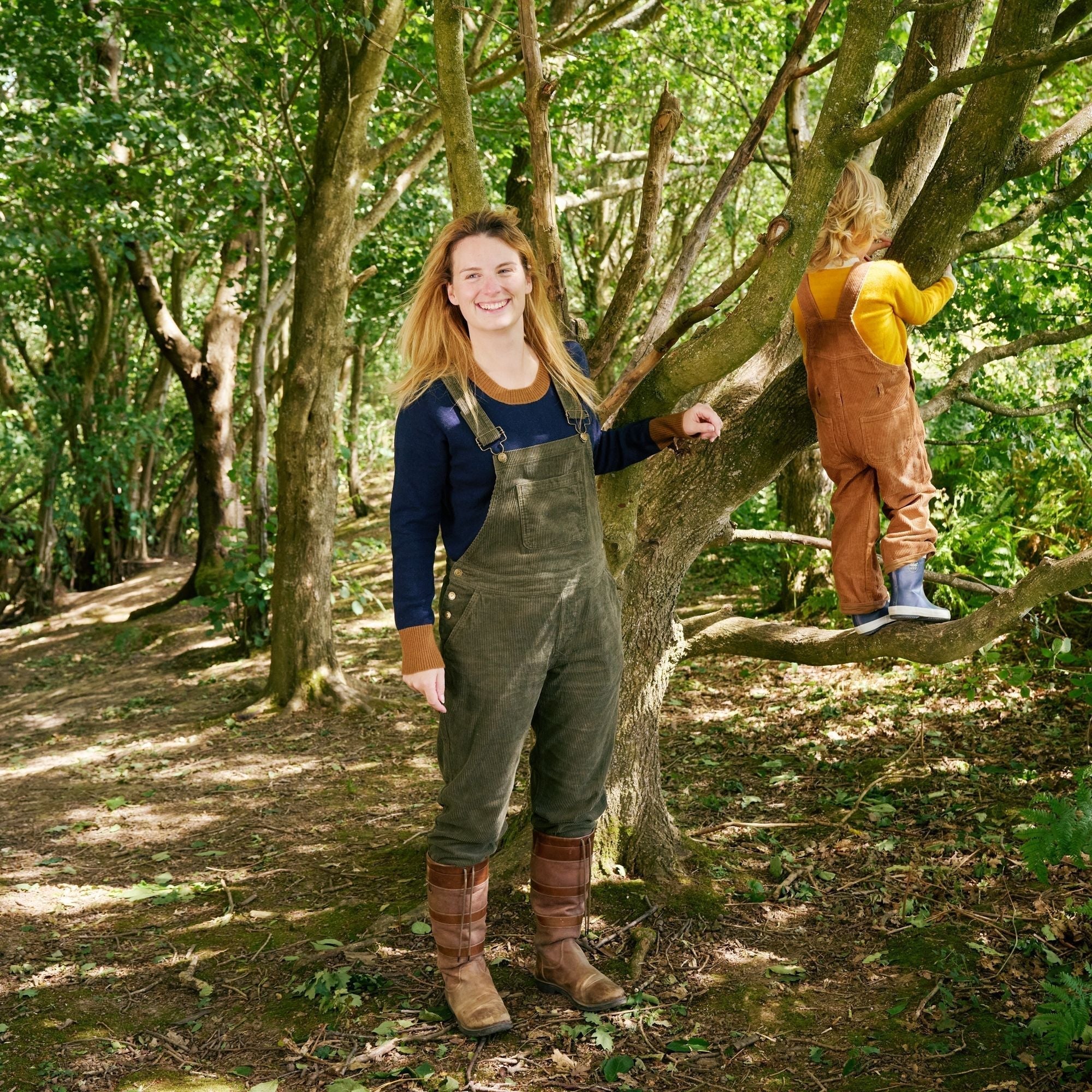 Adult Khaki Chunky Cord Dungarees