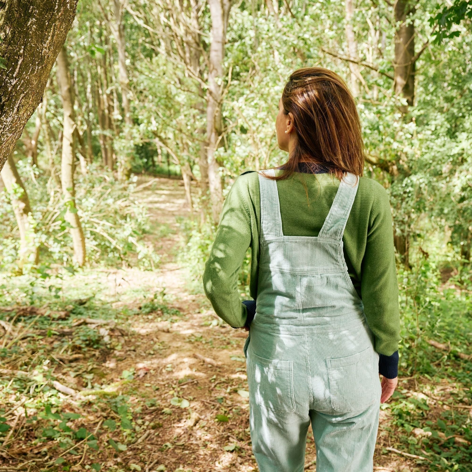 Adult Mint Chunky Cord Dungarees