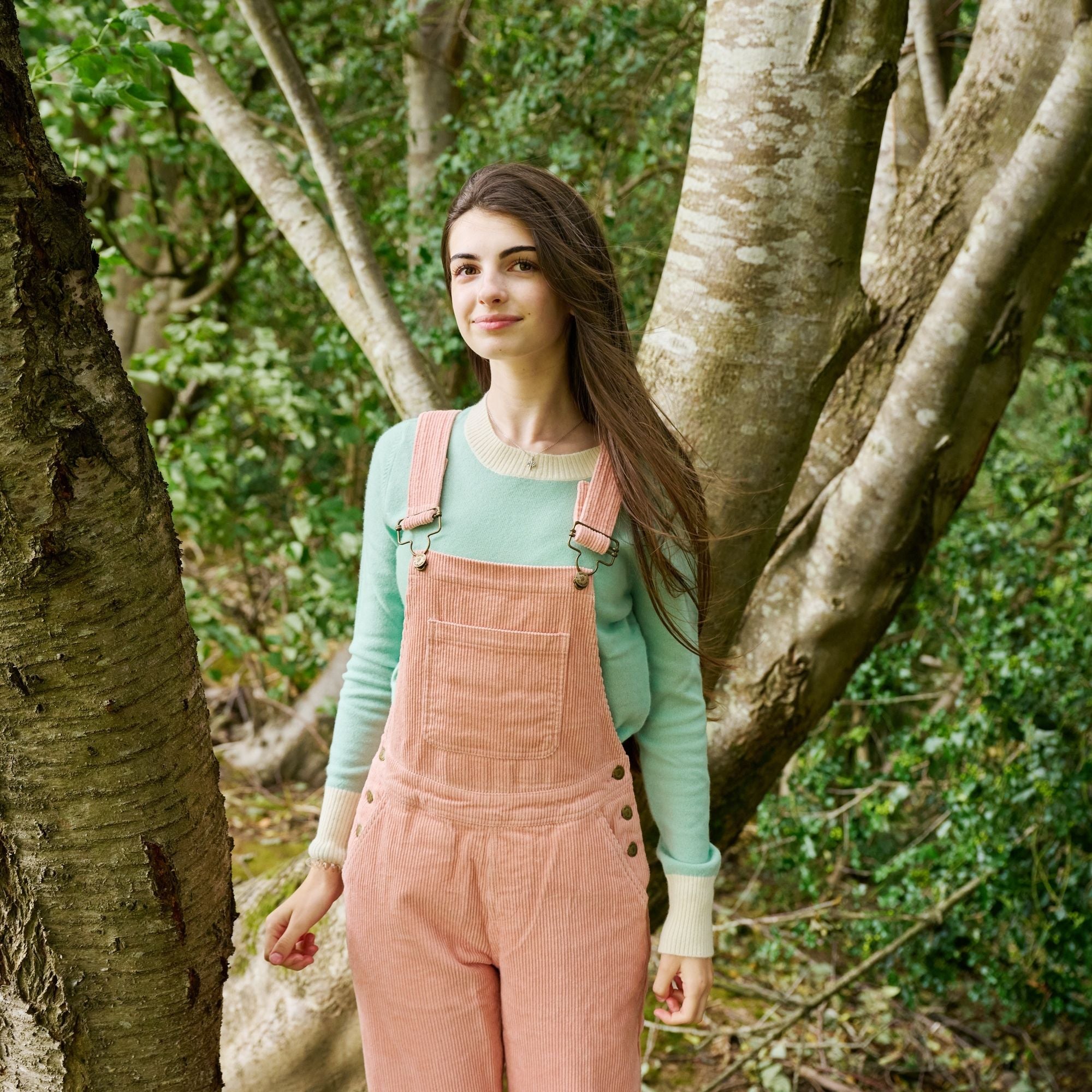 Adult Pink Chunky Cord Dungarees