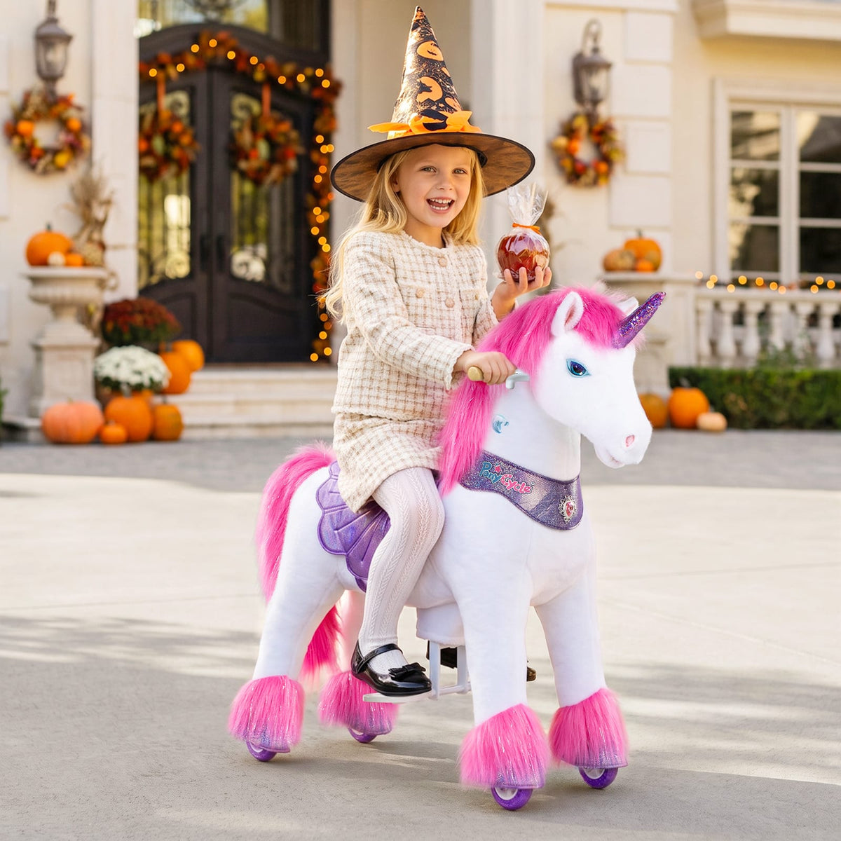 Model Y Pink/purple Unicorn Rideable Toy For Age 4-7