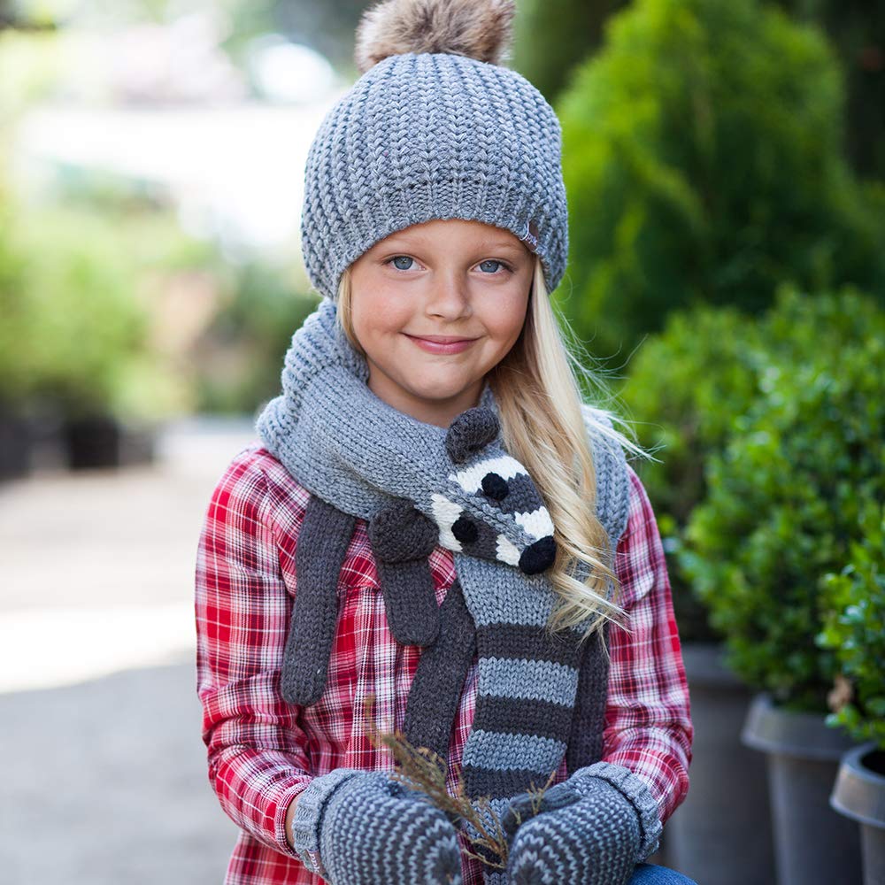 Kids Raccoon Knitted Scarf (4-12y) Unisex