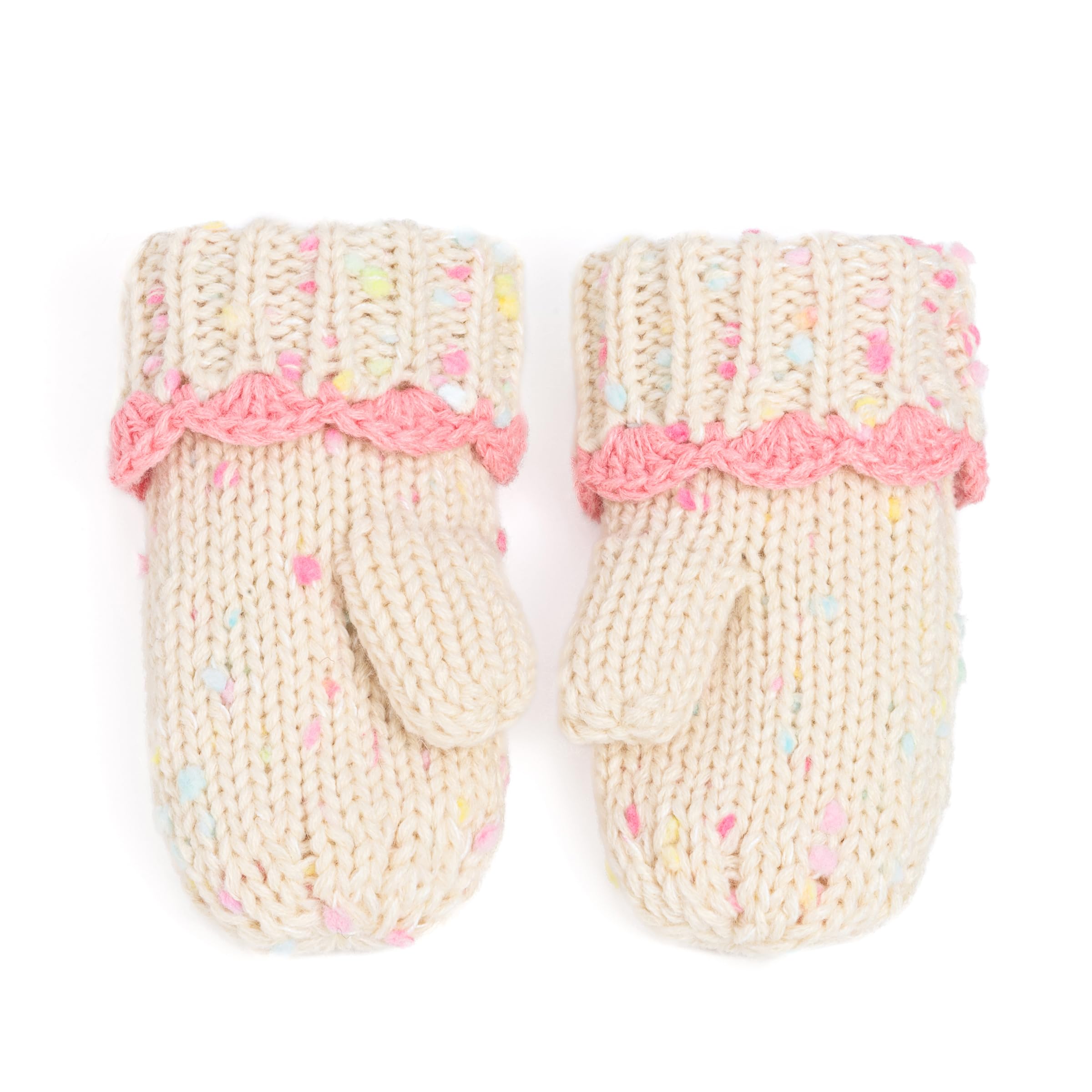 Cupcake Shaped Knit Beanie Hat 2-pc Set With Mittens, For Toddler, Girls 2-6 Y, Cute Novelty Design