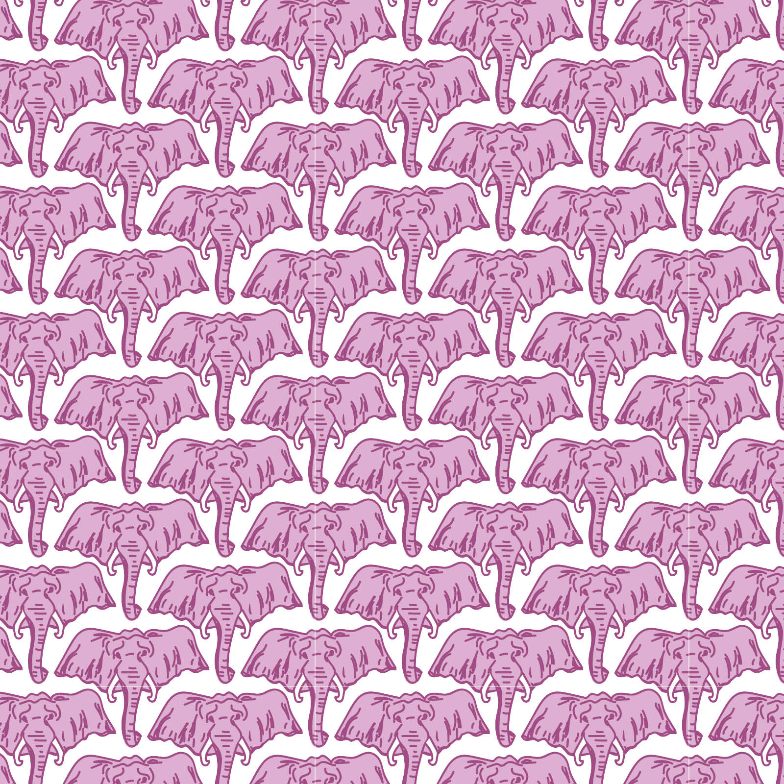 Marcia Women's Pima Cotton Pajama Pant Set African Elephants Pink