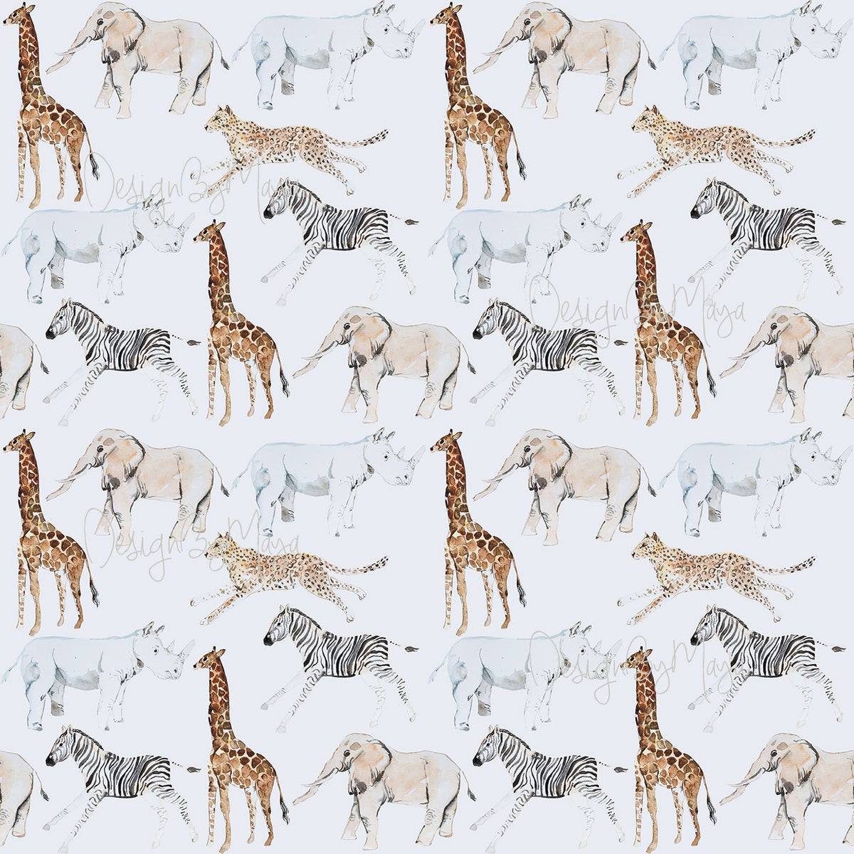 Running Safari Wallpaper - Nursery Wall Decor Wallpapers