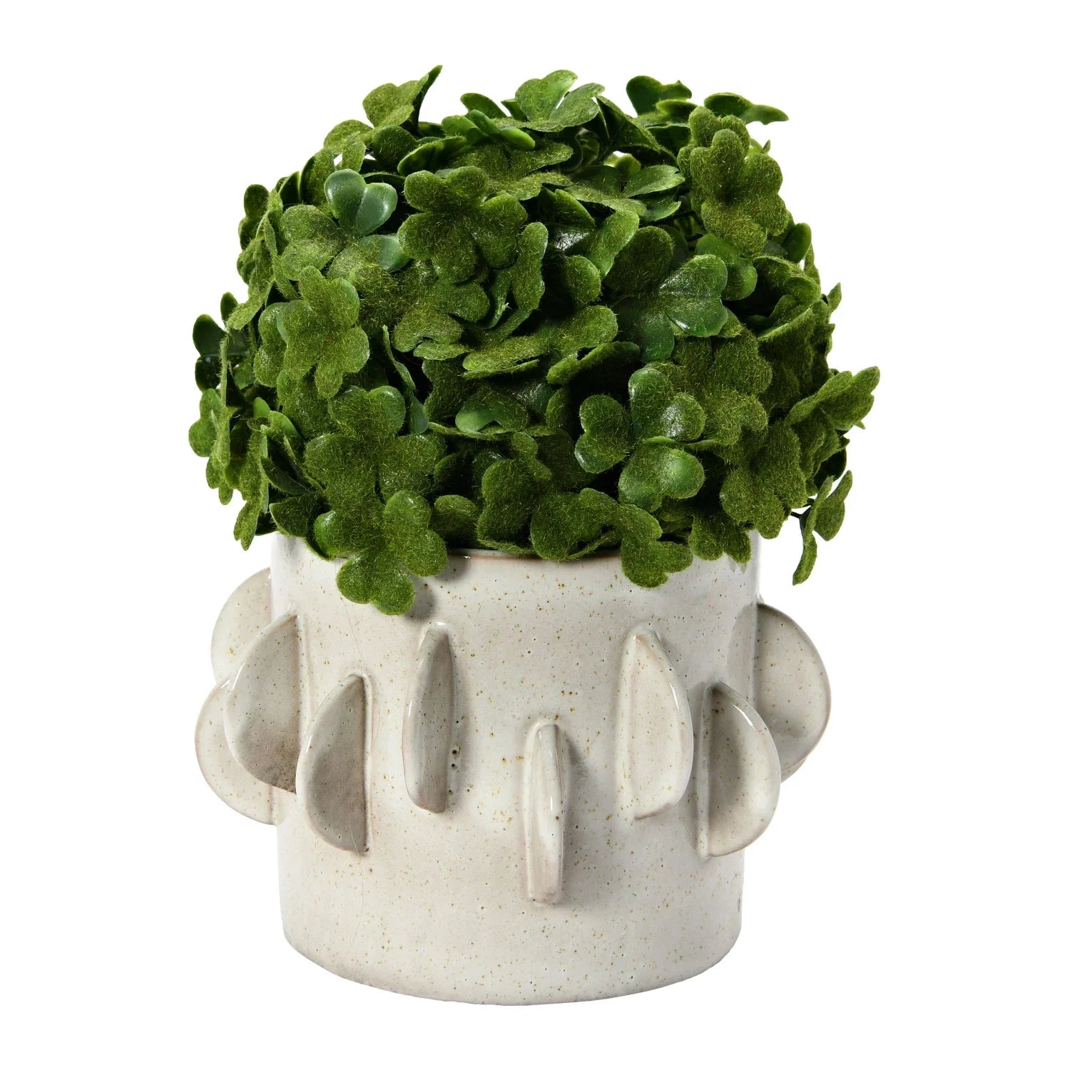 Handmade Stoneware Planter, Reactive Glaze, Antique White (holds 5" Pot)